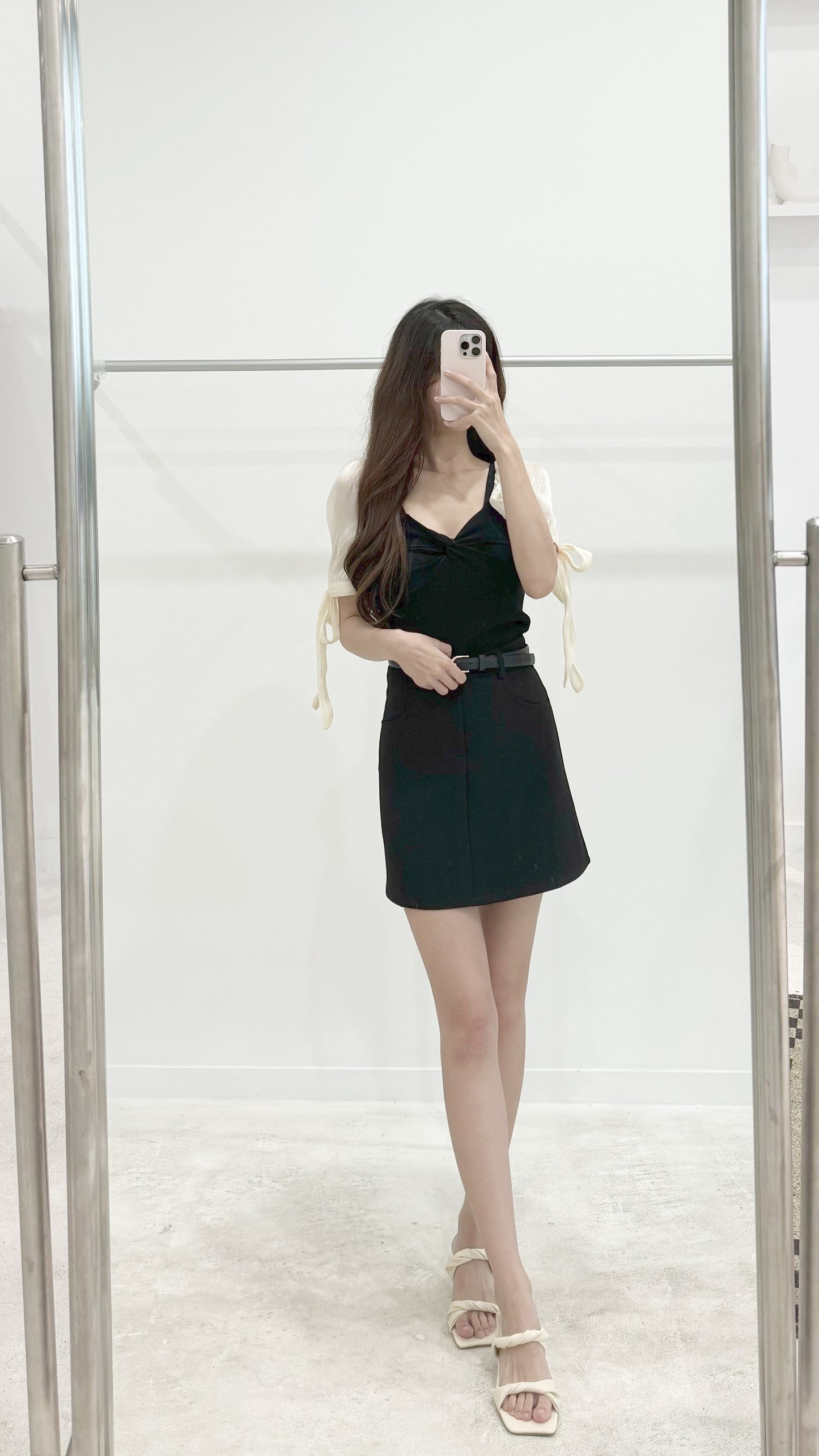 A-line skirt with belt