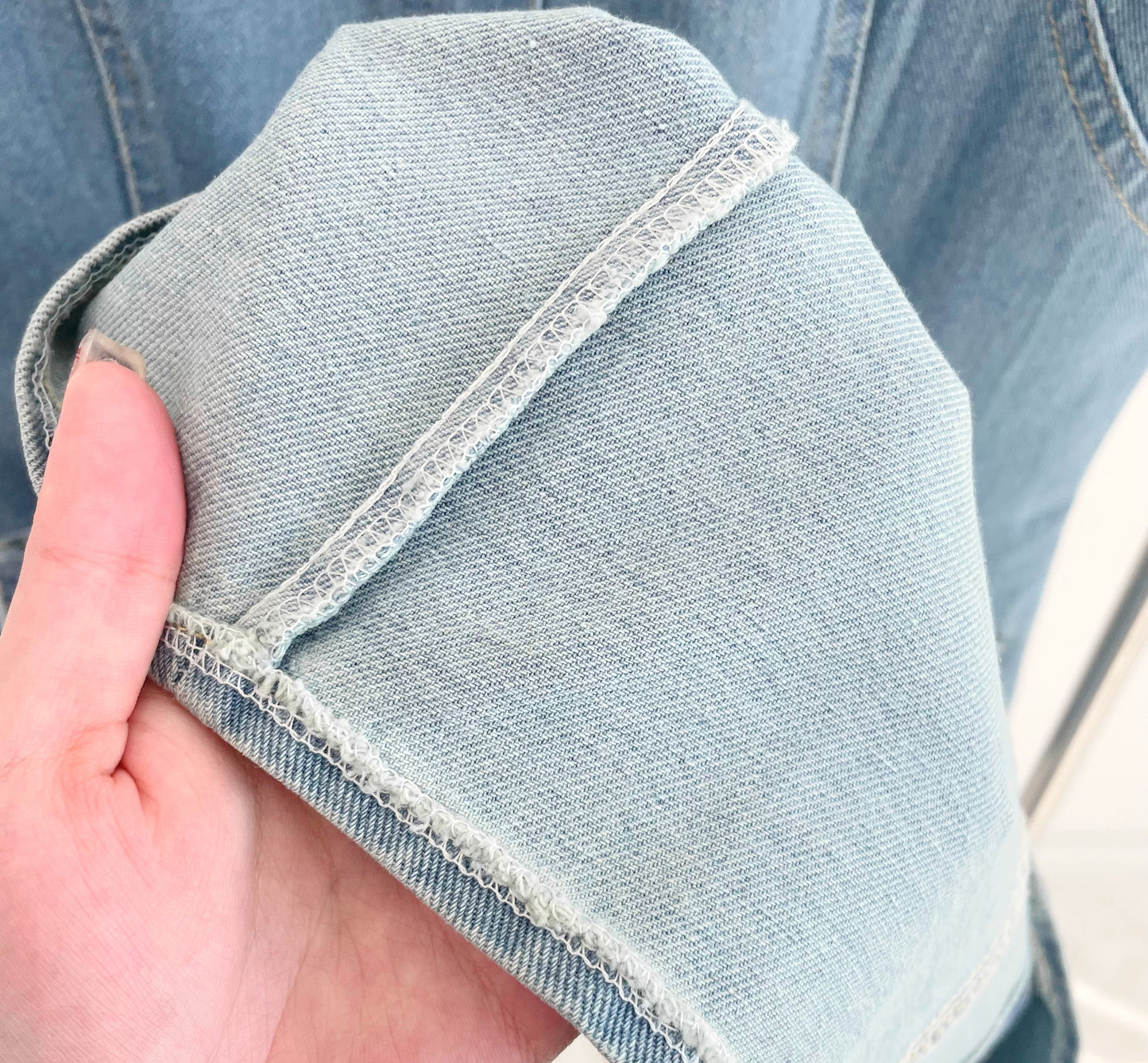 short-sleeve denim dress