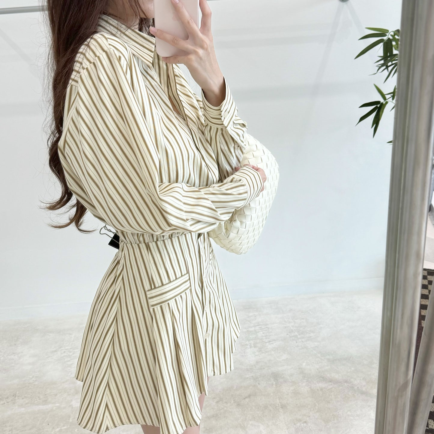 striped shirtdress