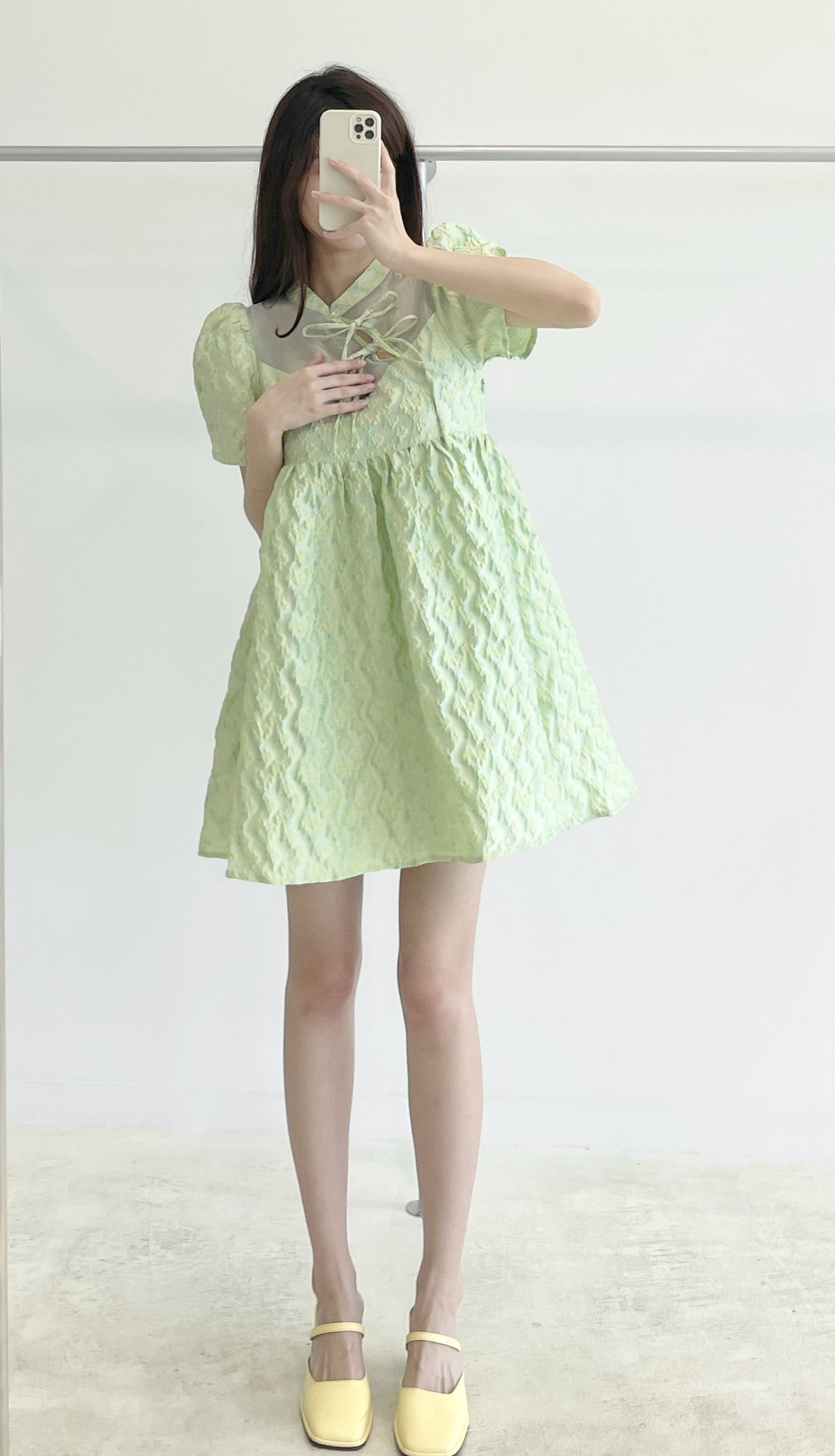 Qipao-inspired short-sleeve dress