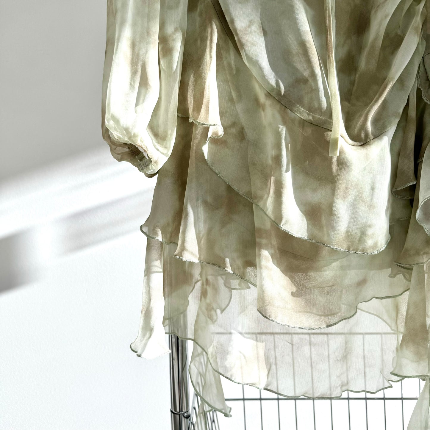 Mesh streamer tie-dyed dress