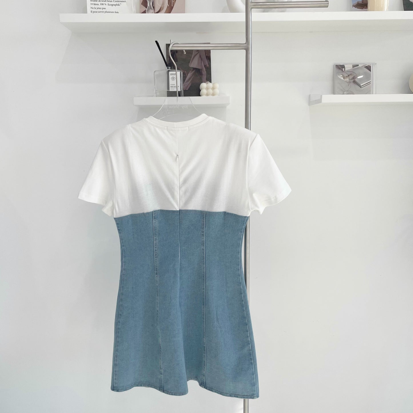 short-sleeve denim dress