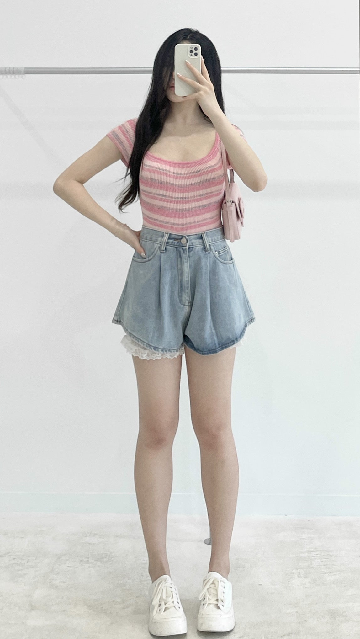 Striped knit short-sleeve