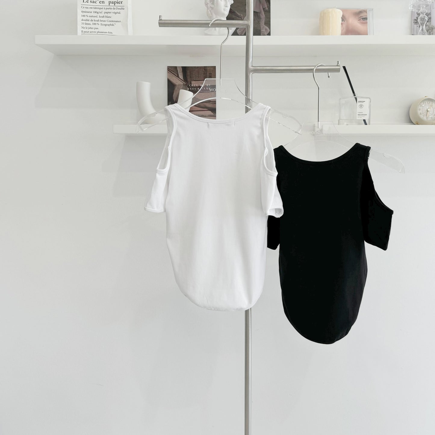 Off-shoulder short-sleeve top