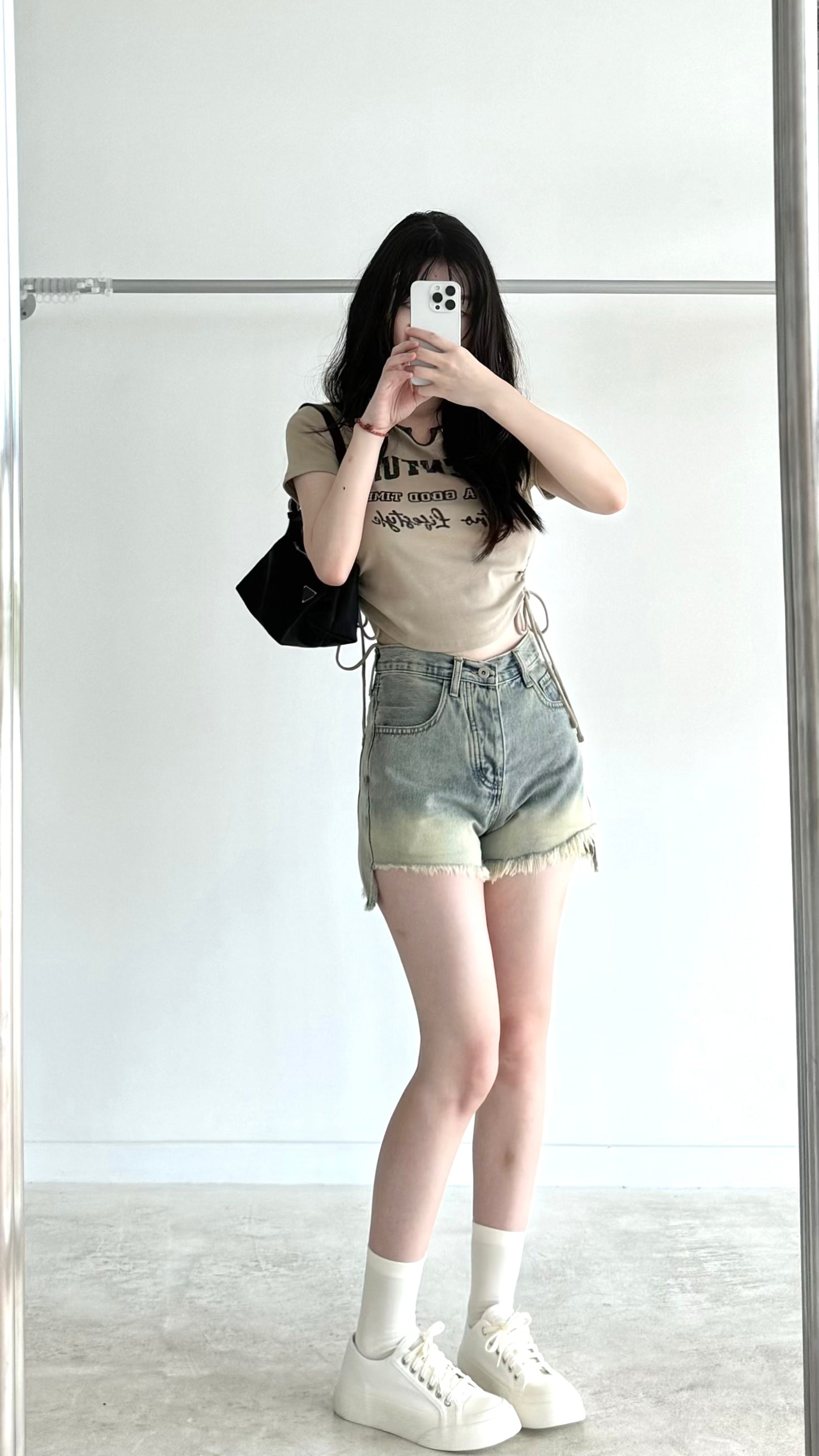 Denim shorts gradient color