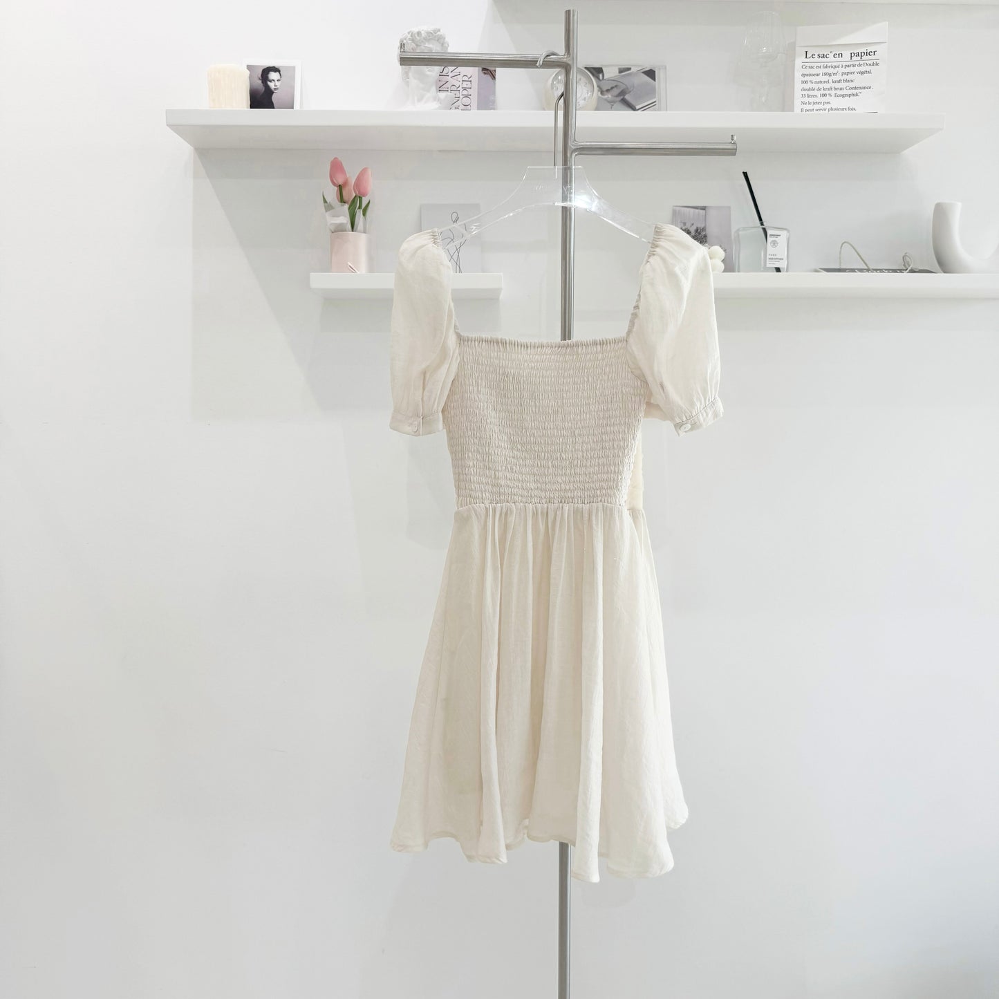 Tie-Waist Glitter Dress