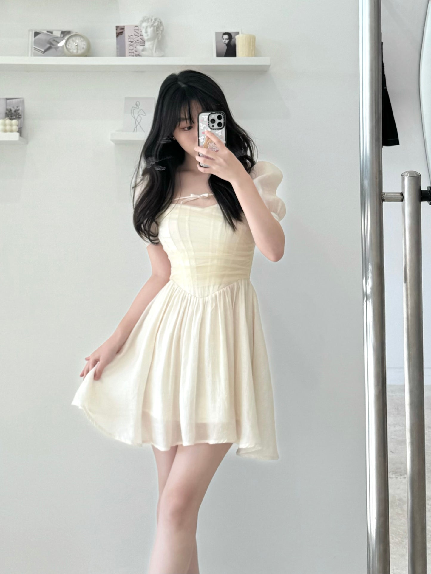 Tie-Waist Glitter Dress