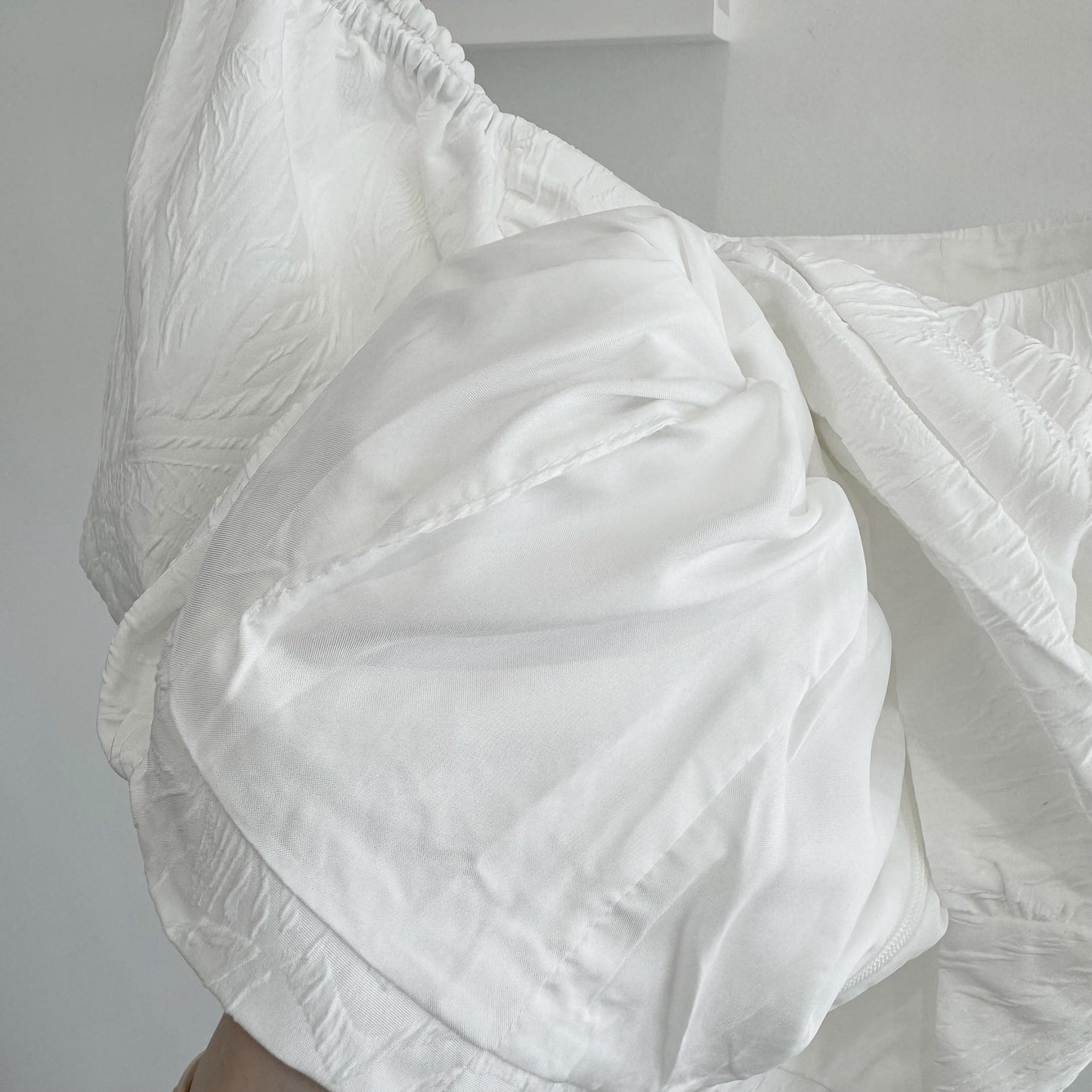 Pleated short-sleeve top