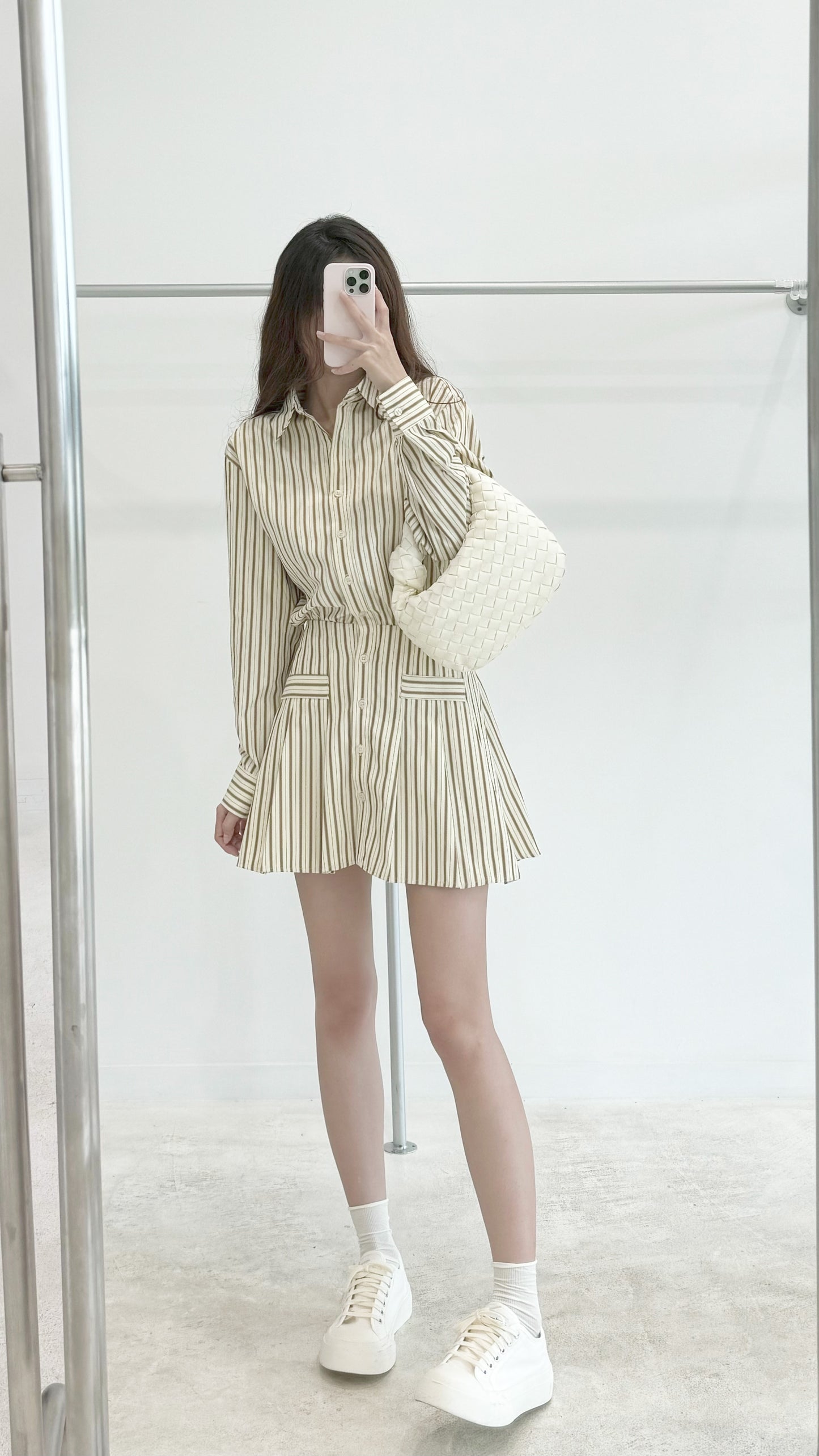 striped shirtdress