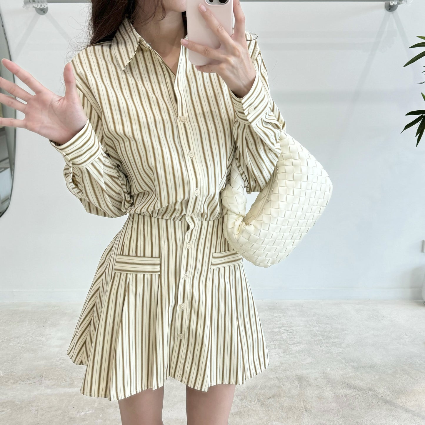 striped shirtdress
