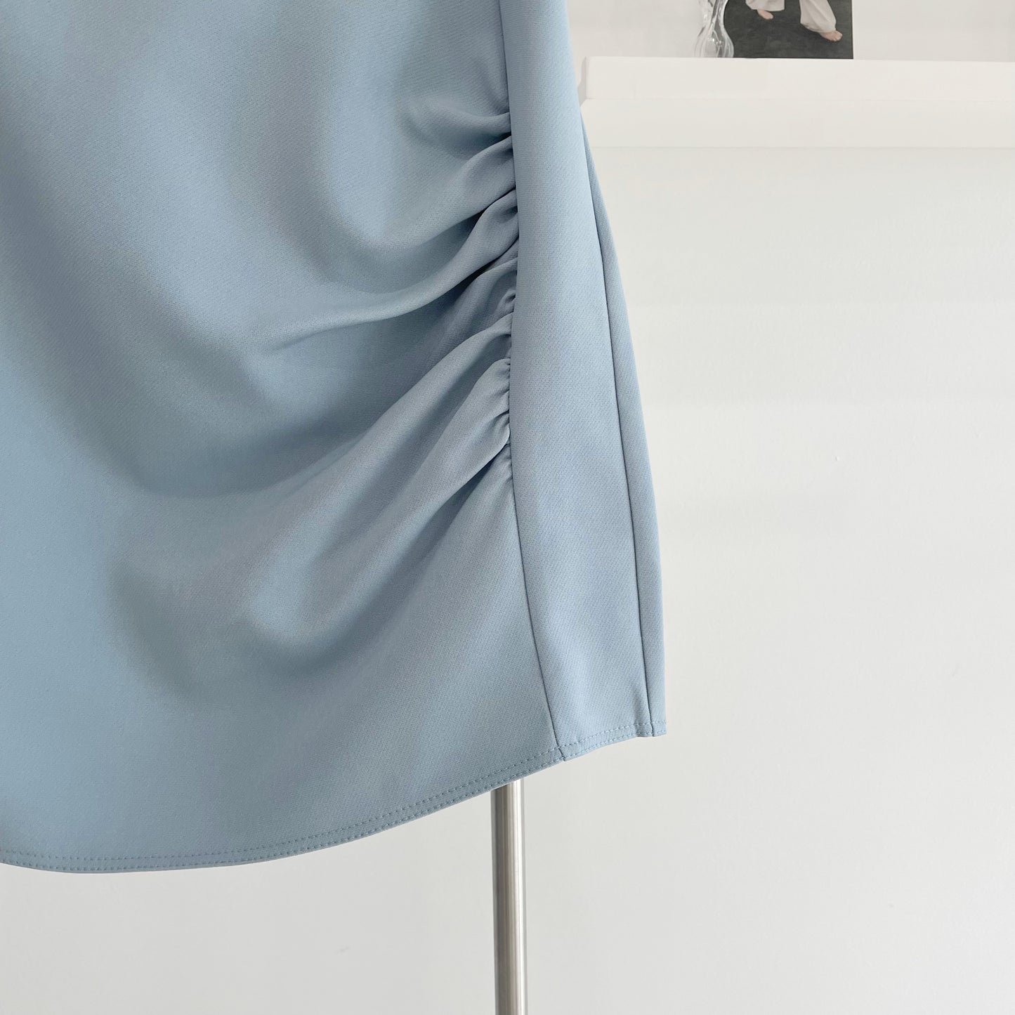 High-Waisted Pleated Suit Mini Skirt