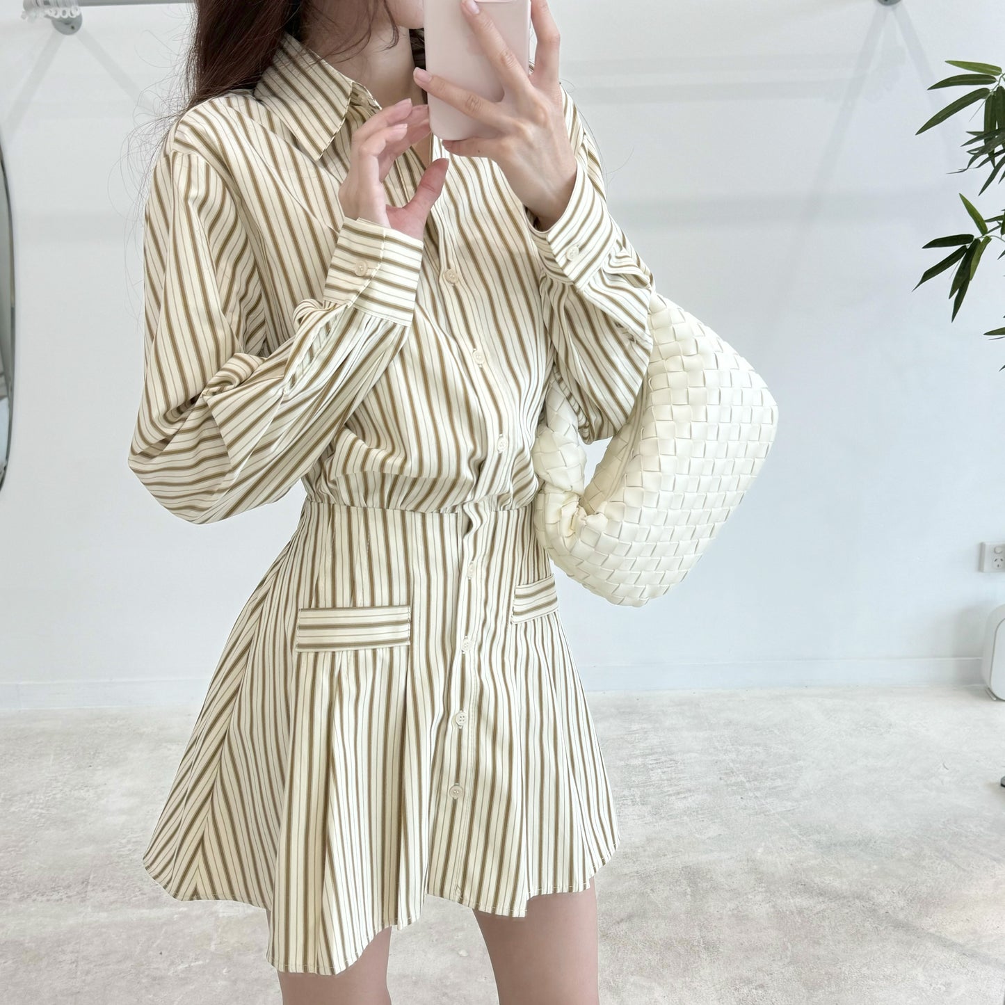 striped shirtdress