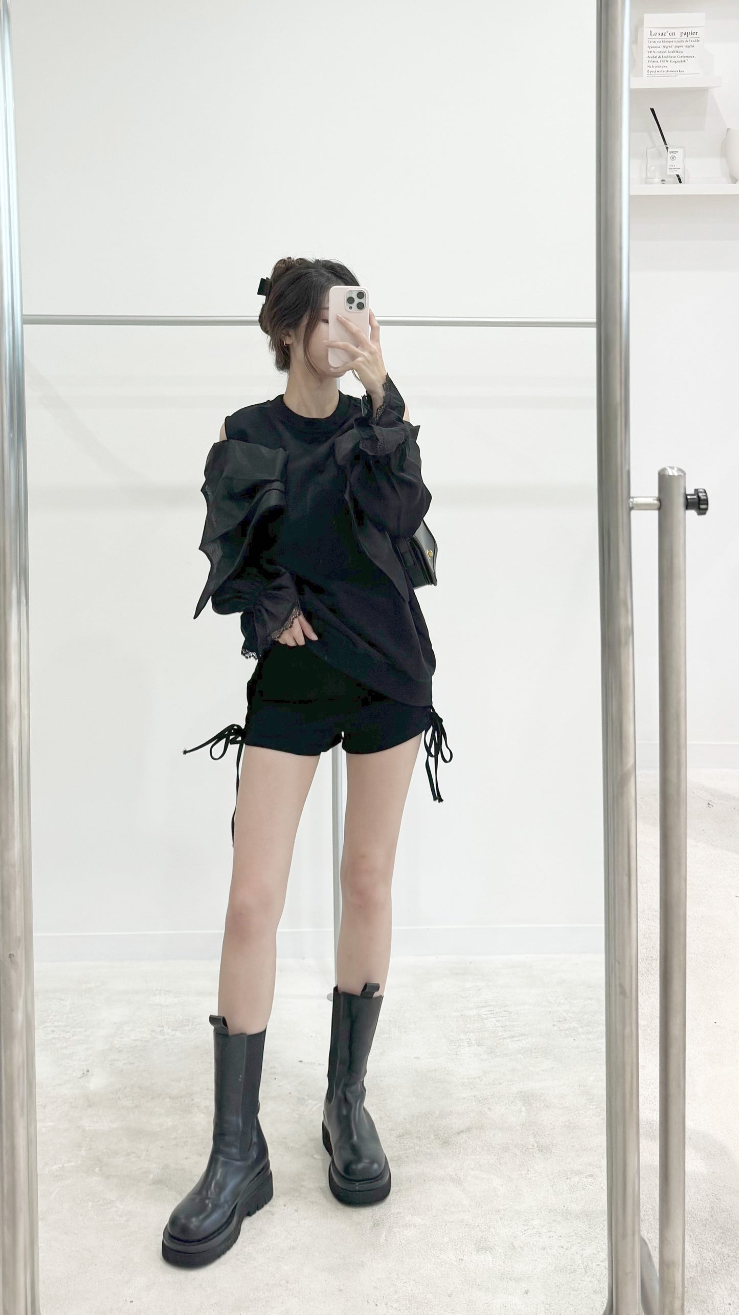 Mesh sleeve hoodie