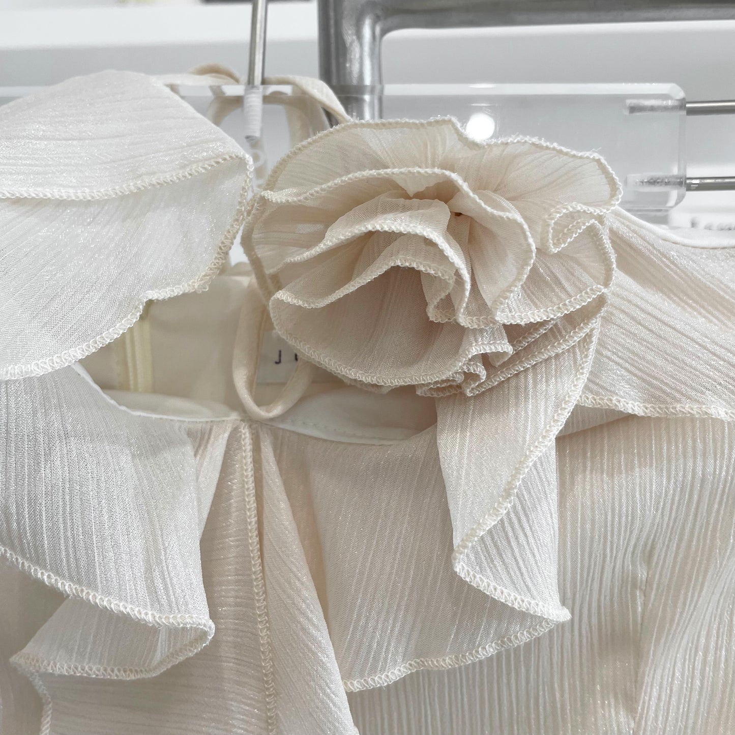 Rose off-shoulder halterneck dress