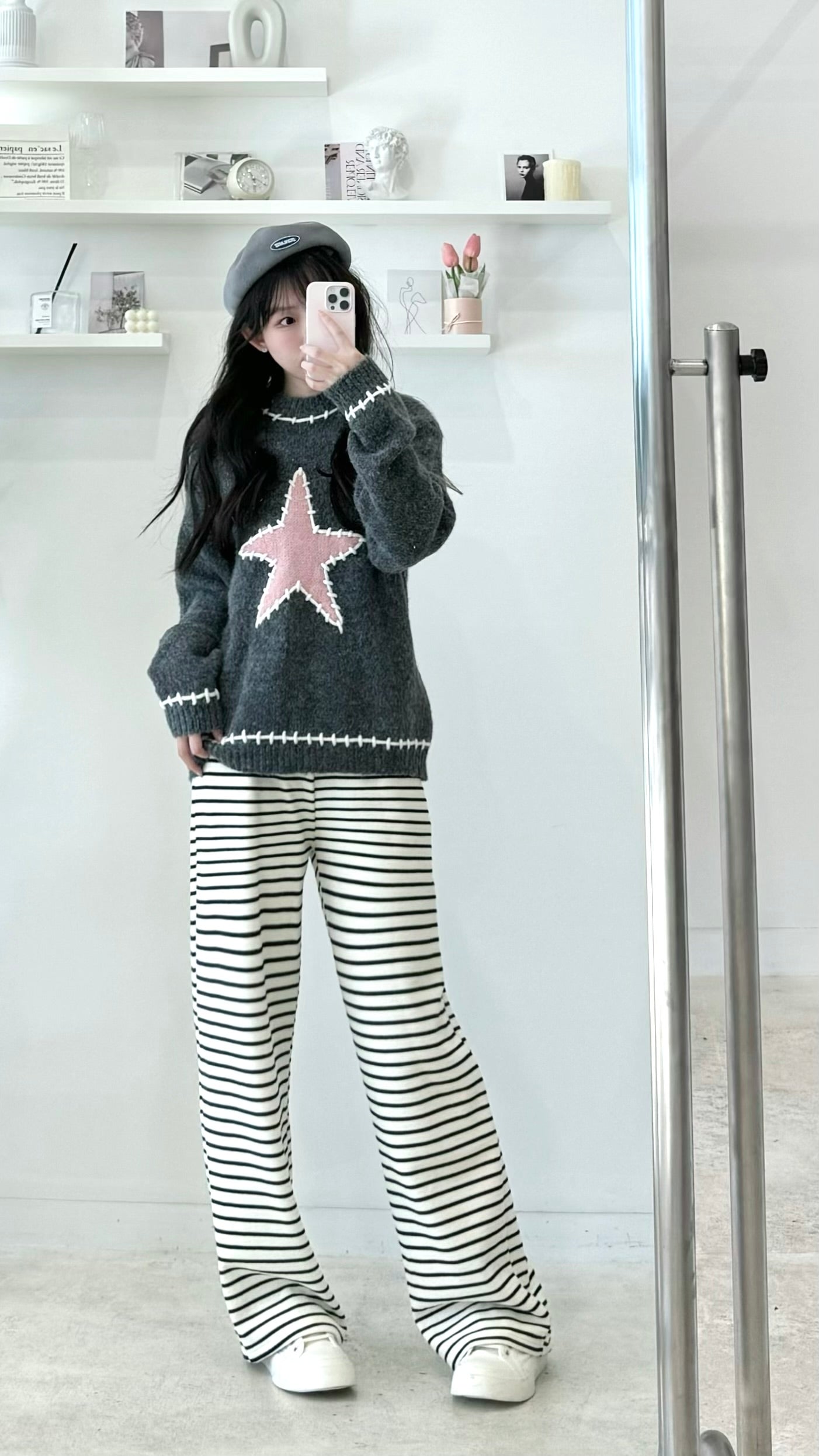 Striped Drawstring Fleece Pants