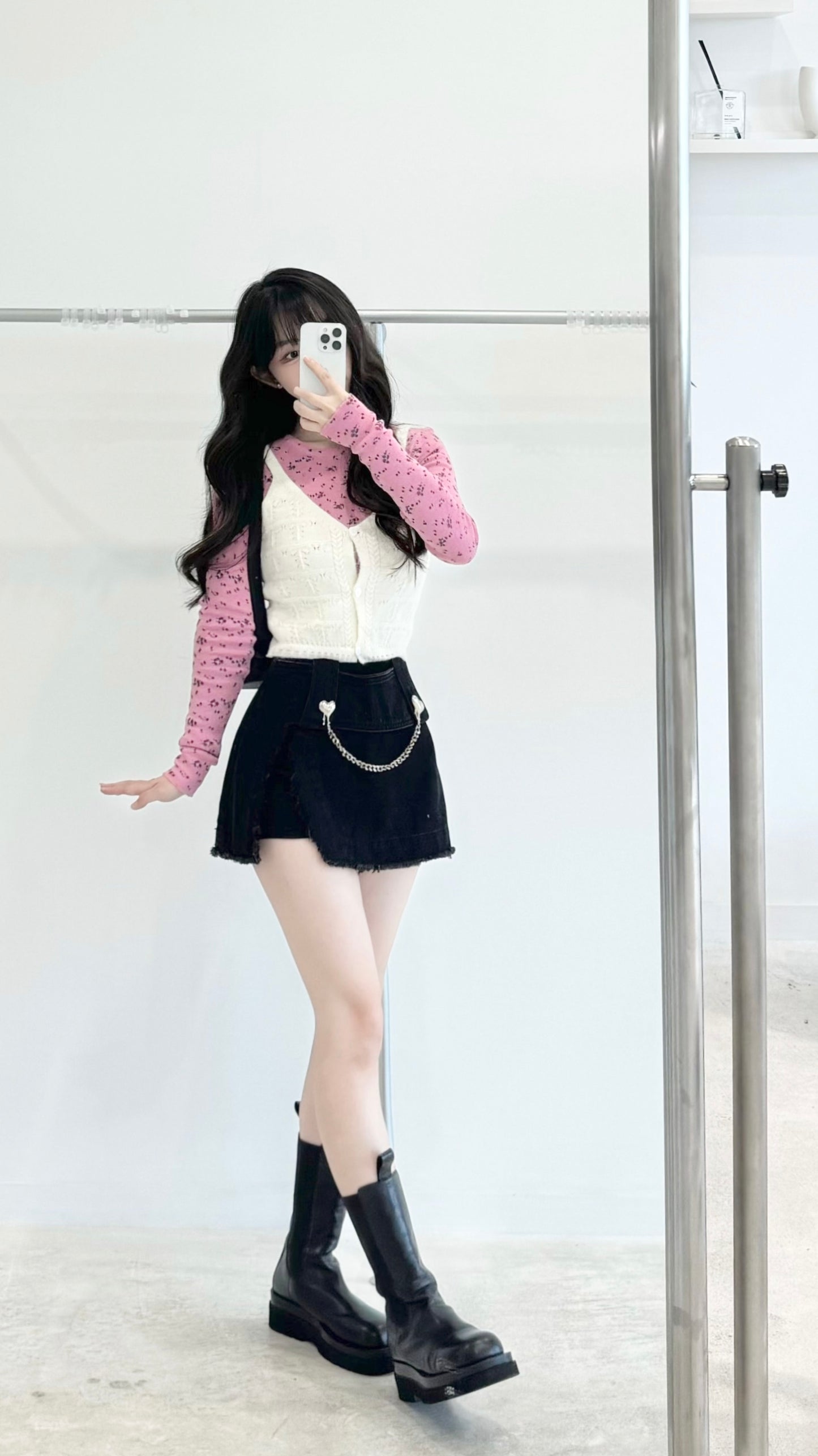 Floral waistcoat two-piece set