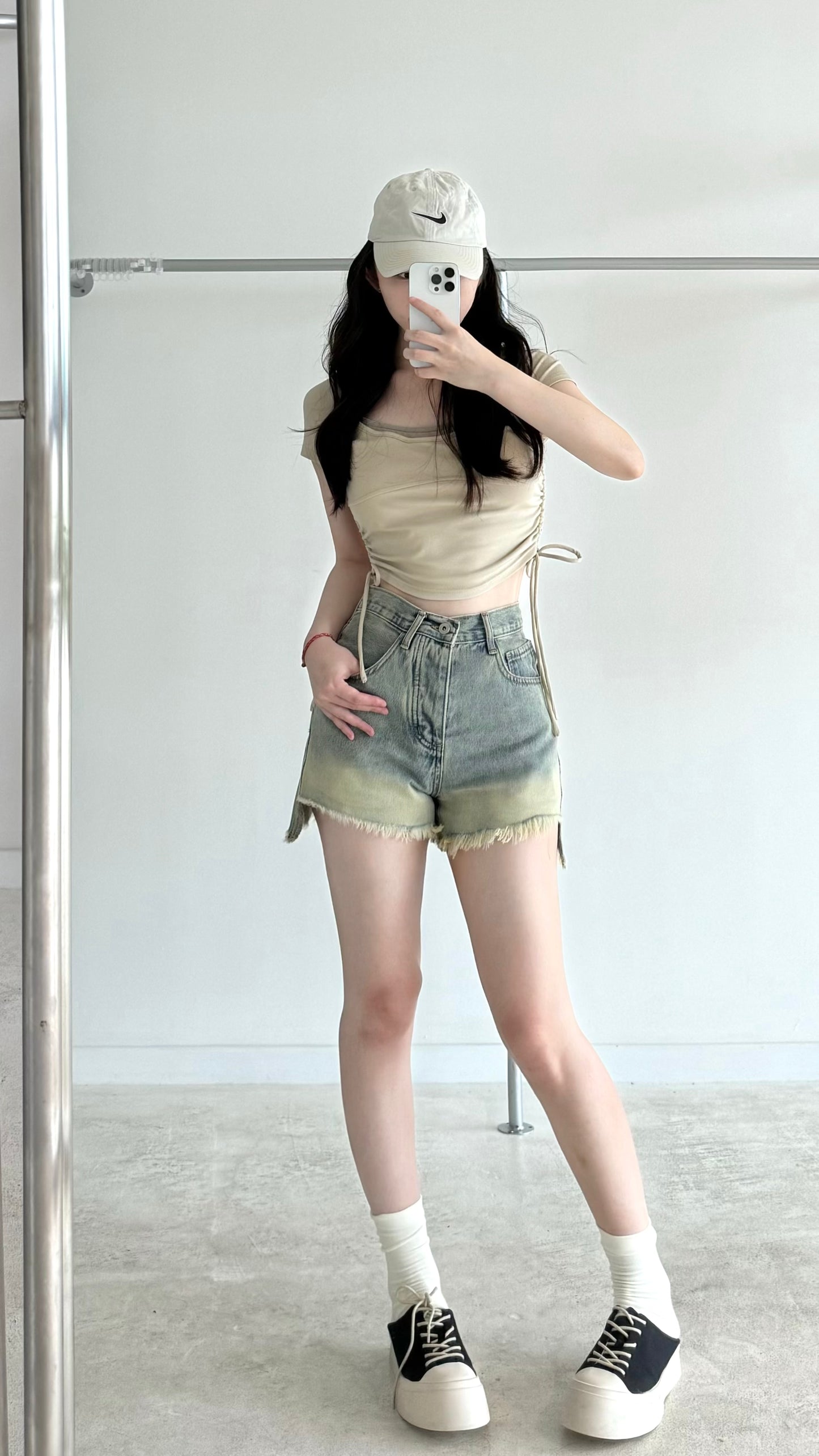 Denim shorts gradient color