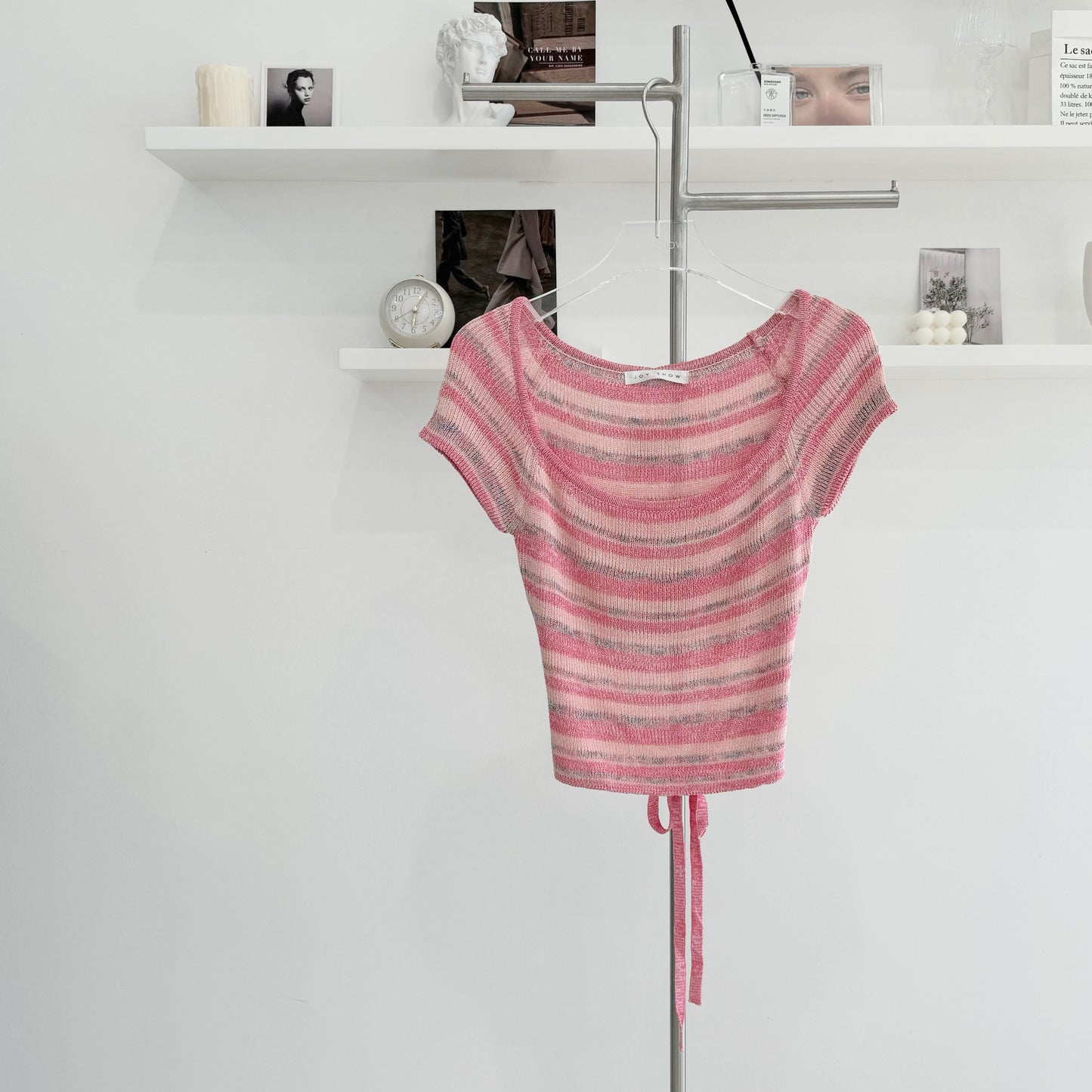 Striped knit short-sleeve