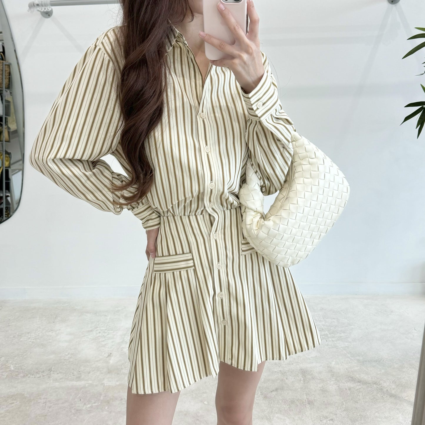 striped shirtdress