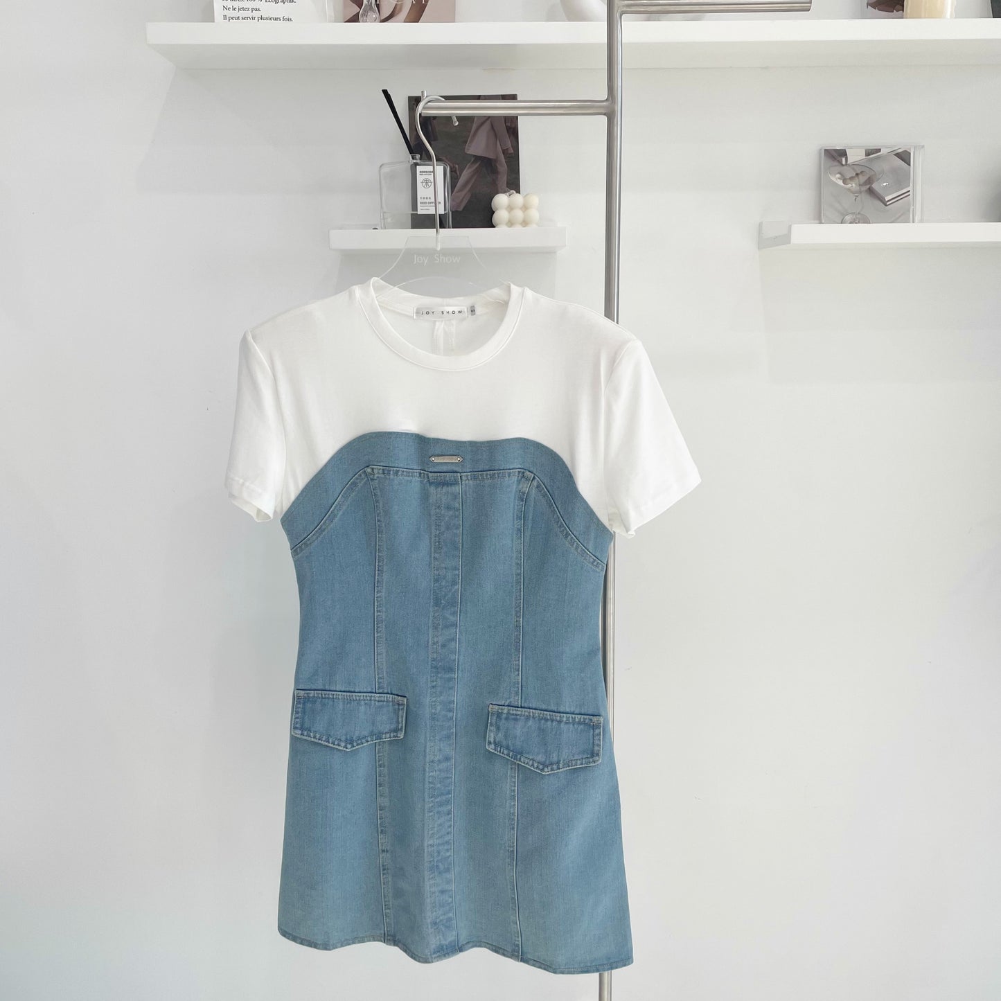 short-sleeve denim dress