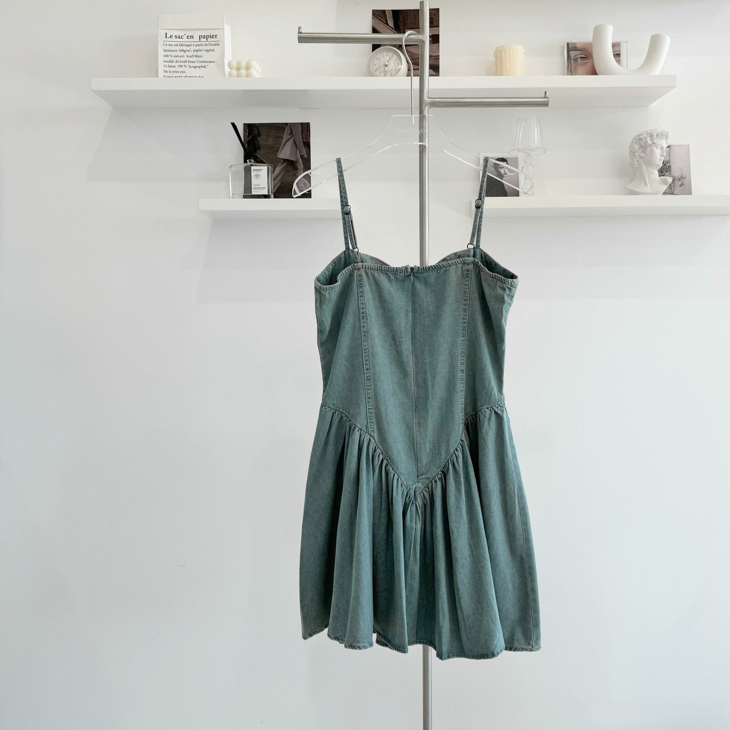 Denim overall dress