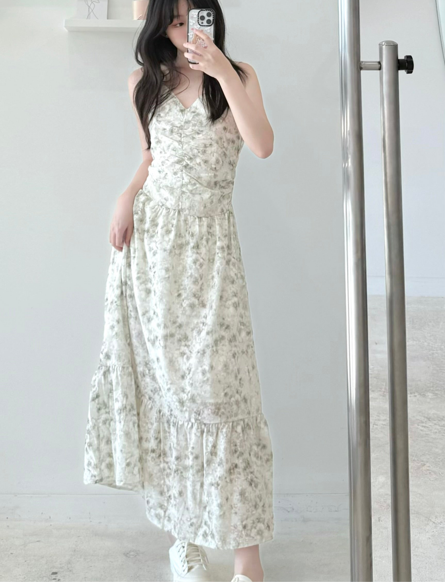 Floral Ruched Camisole Dress