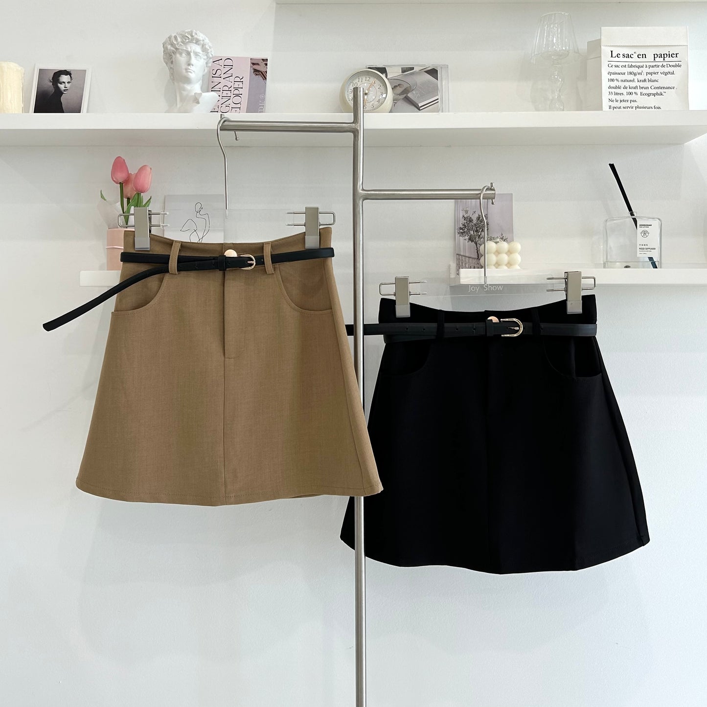 A-line skirt with belt