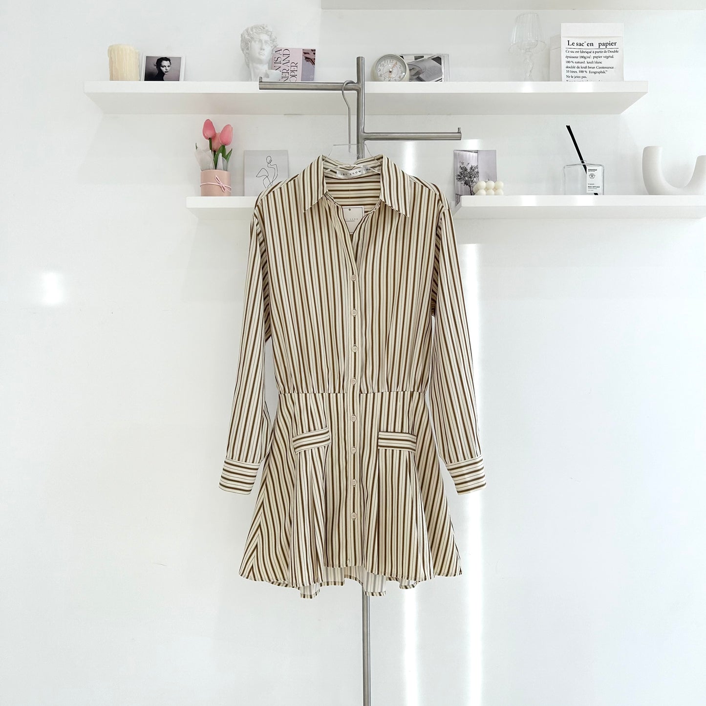 striped shirtdress