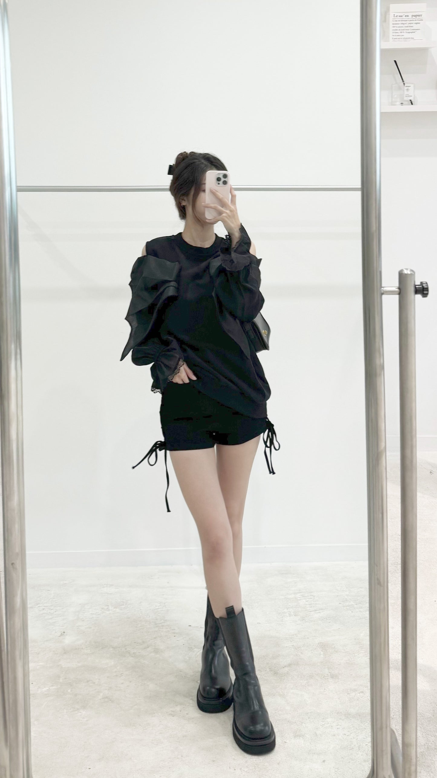 Mesh sleeve hoodie