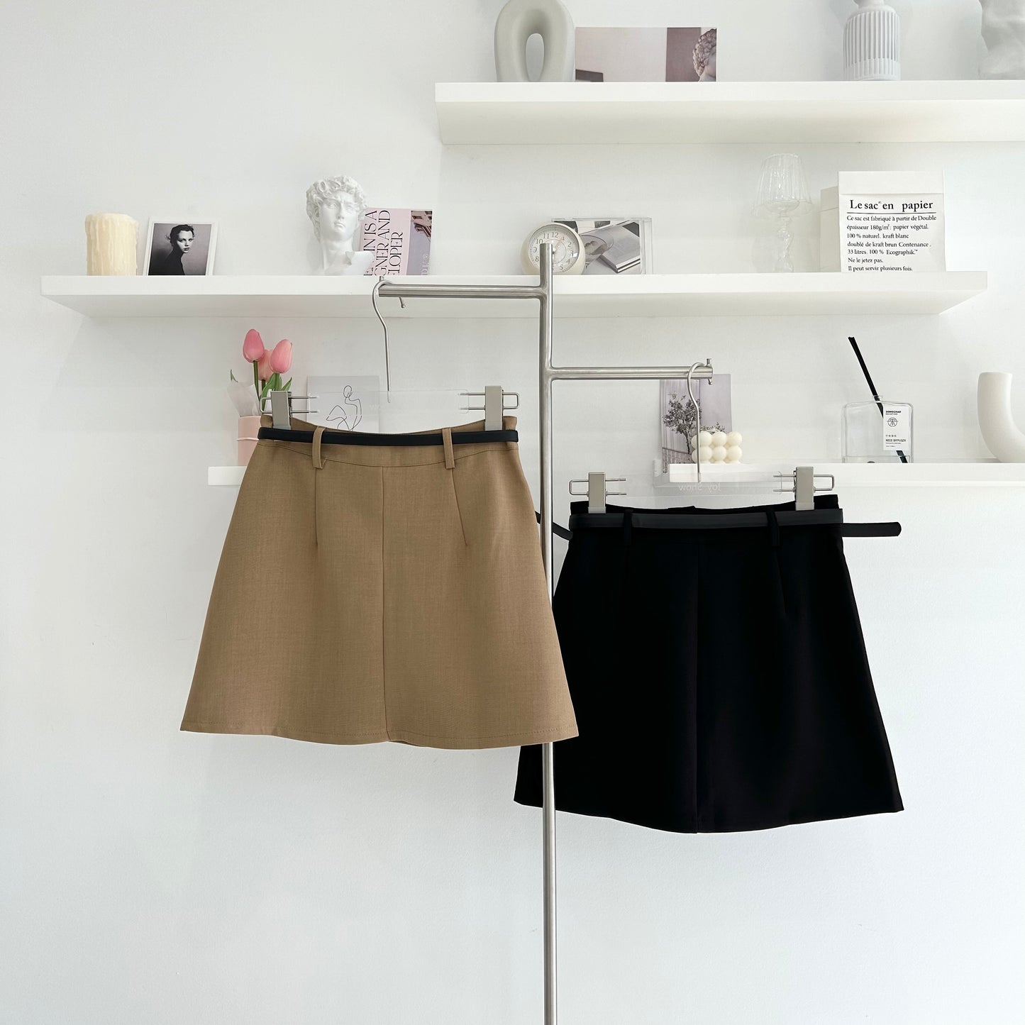 A-line skirt with belt