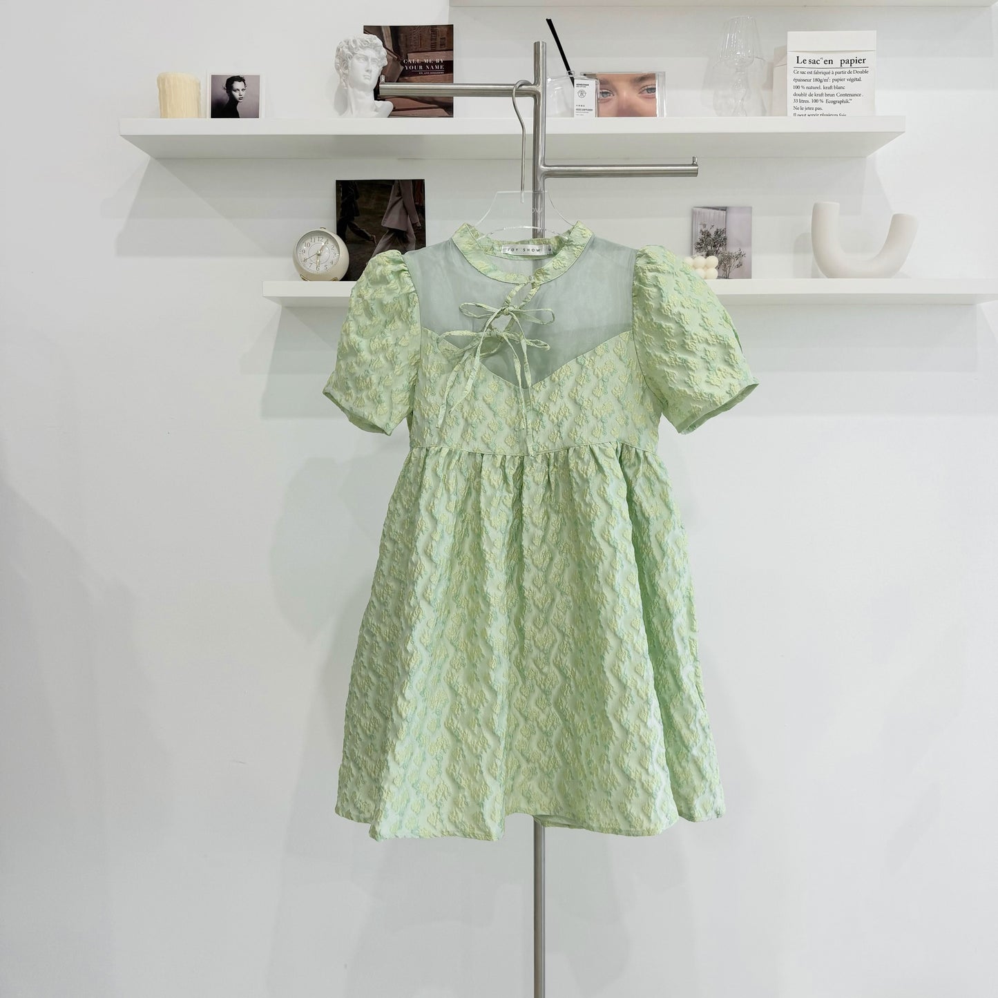 Qipao-inspired short-sleeve dress