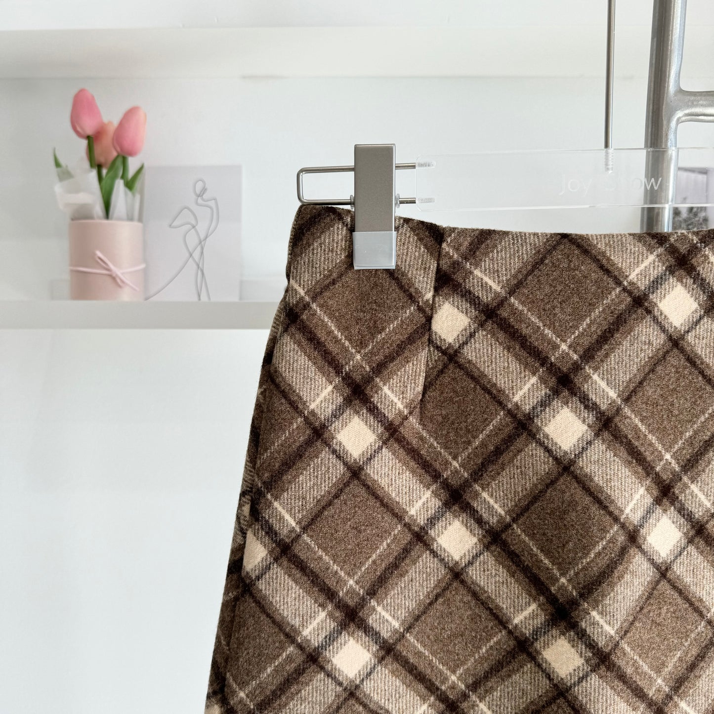 Wool Plaid Mini Skirt