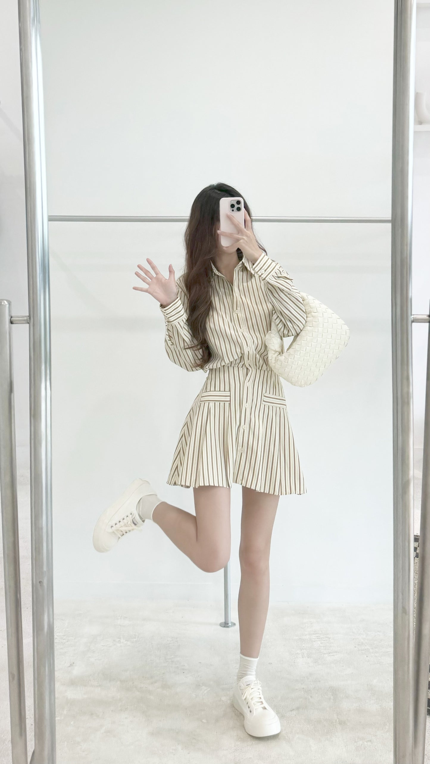 striped shirtdress