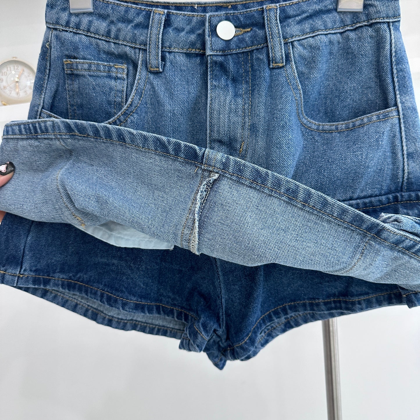 Pocket Denim Workwear Mini Skirt