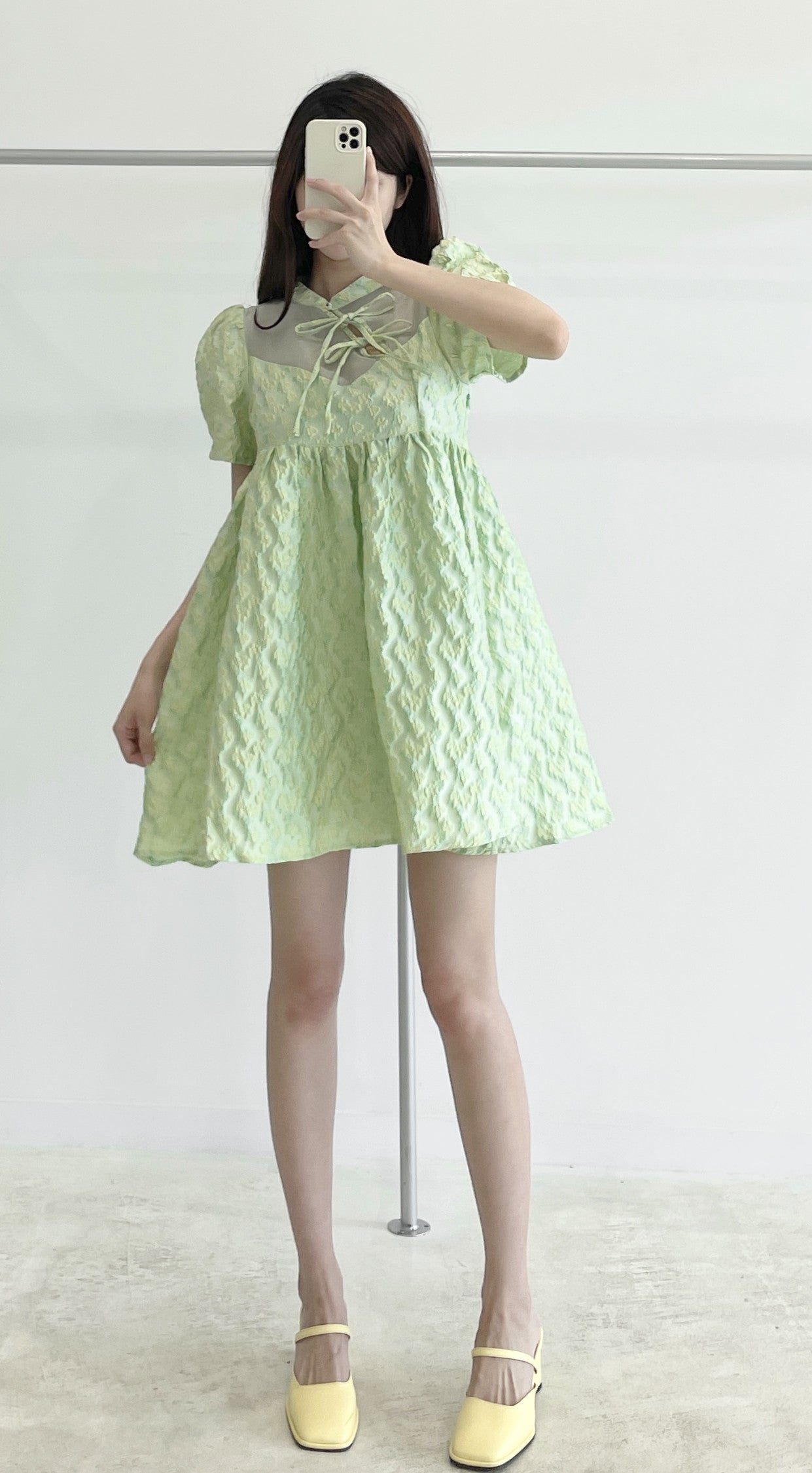 Qipao-inspired short-sleeve dress