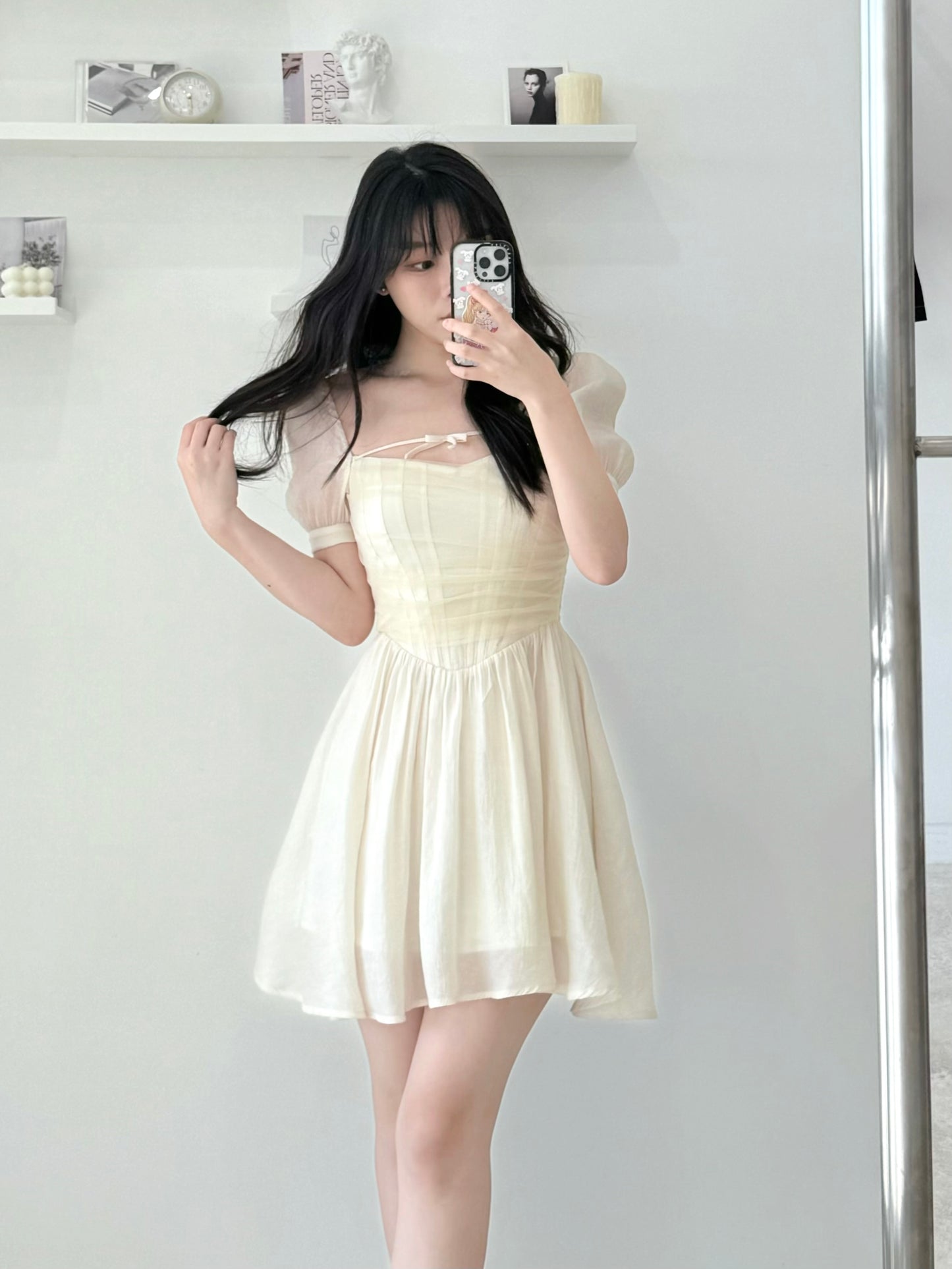 Tie-Waist Glitter Dress