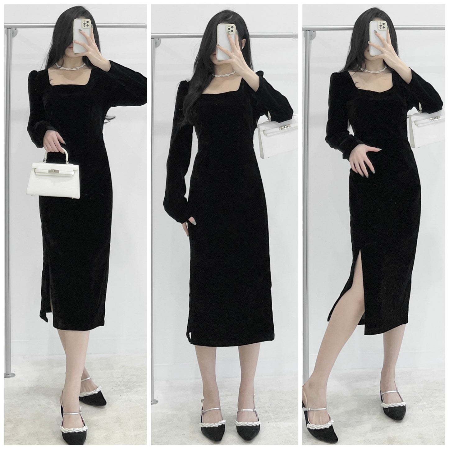 Velvet Bow Tie Dress