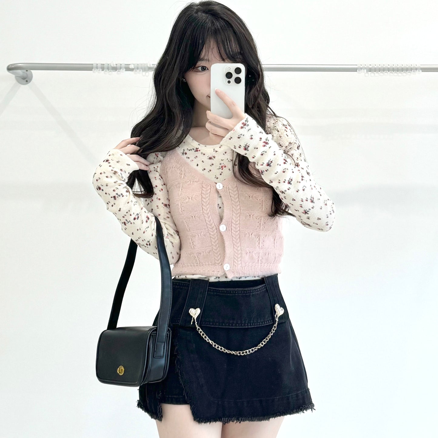 Floral waistcoat two-piece set