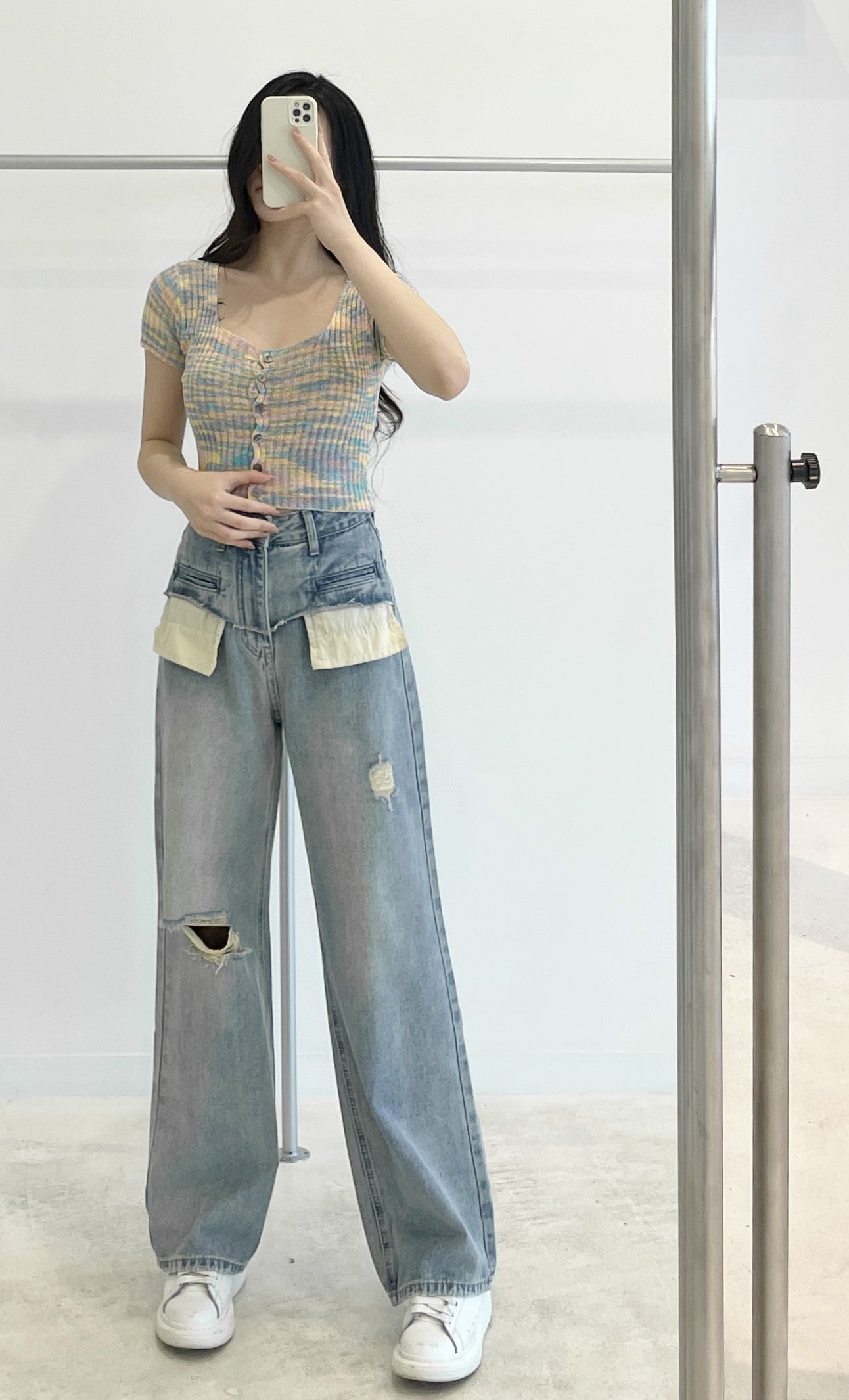 stretch knit short sleeve