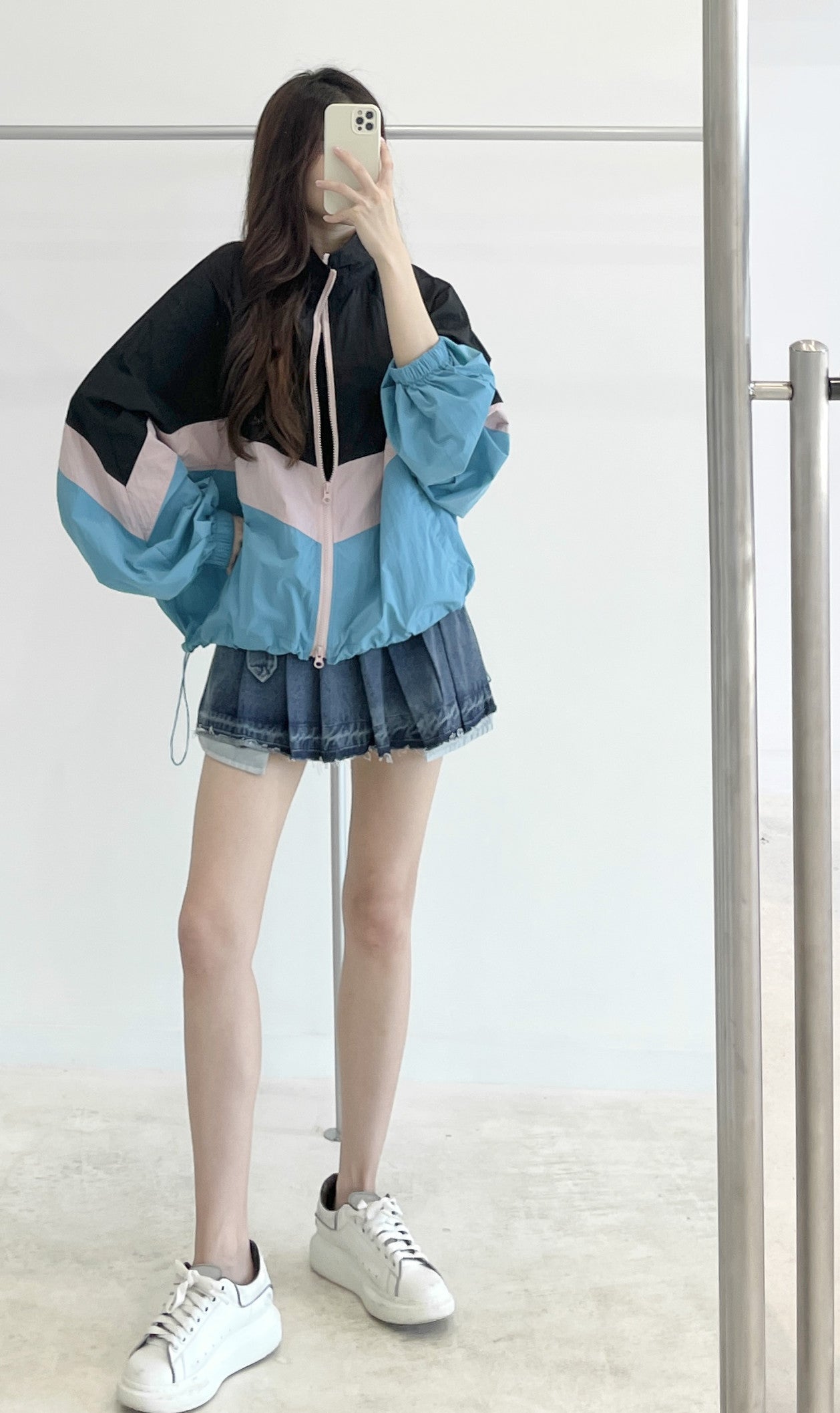 color-blocked ultra-thin jacket
