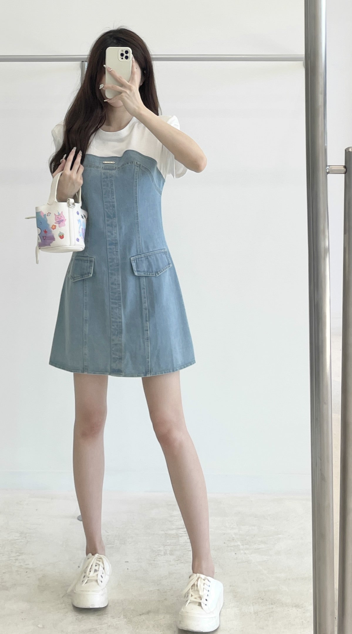 short-sleeve denim dress