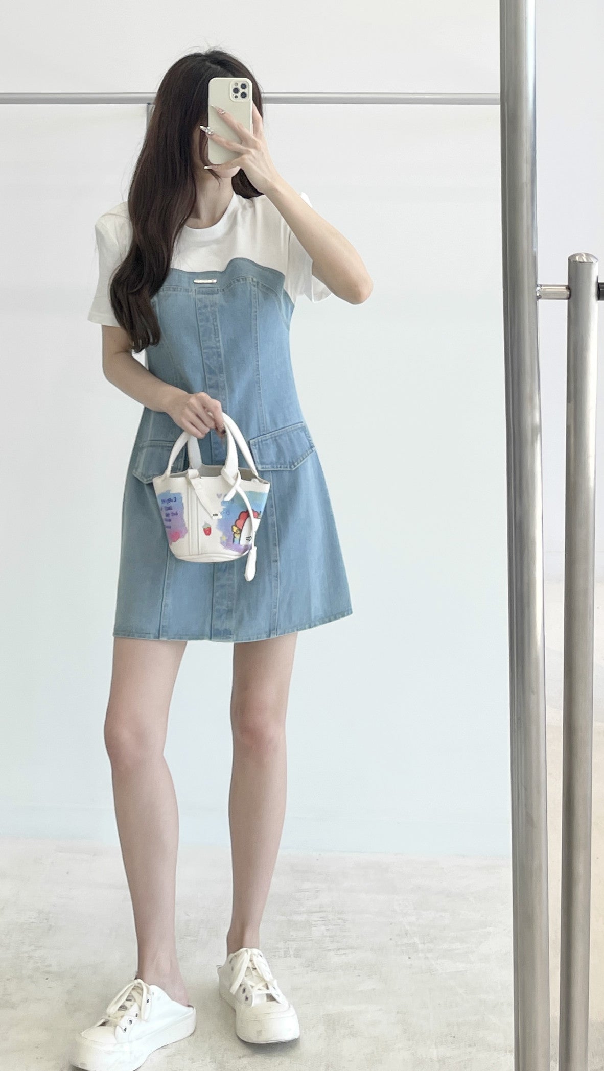 short-sleeve denim dress