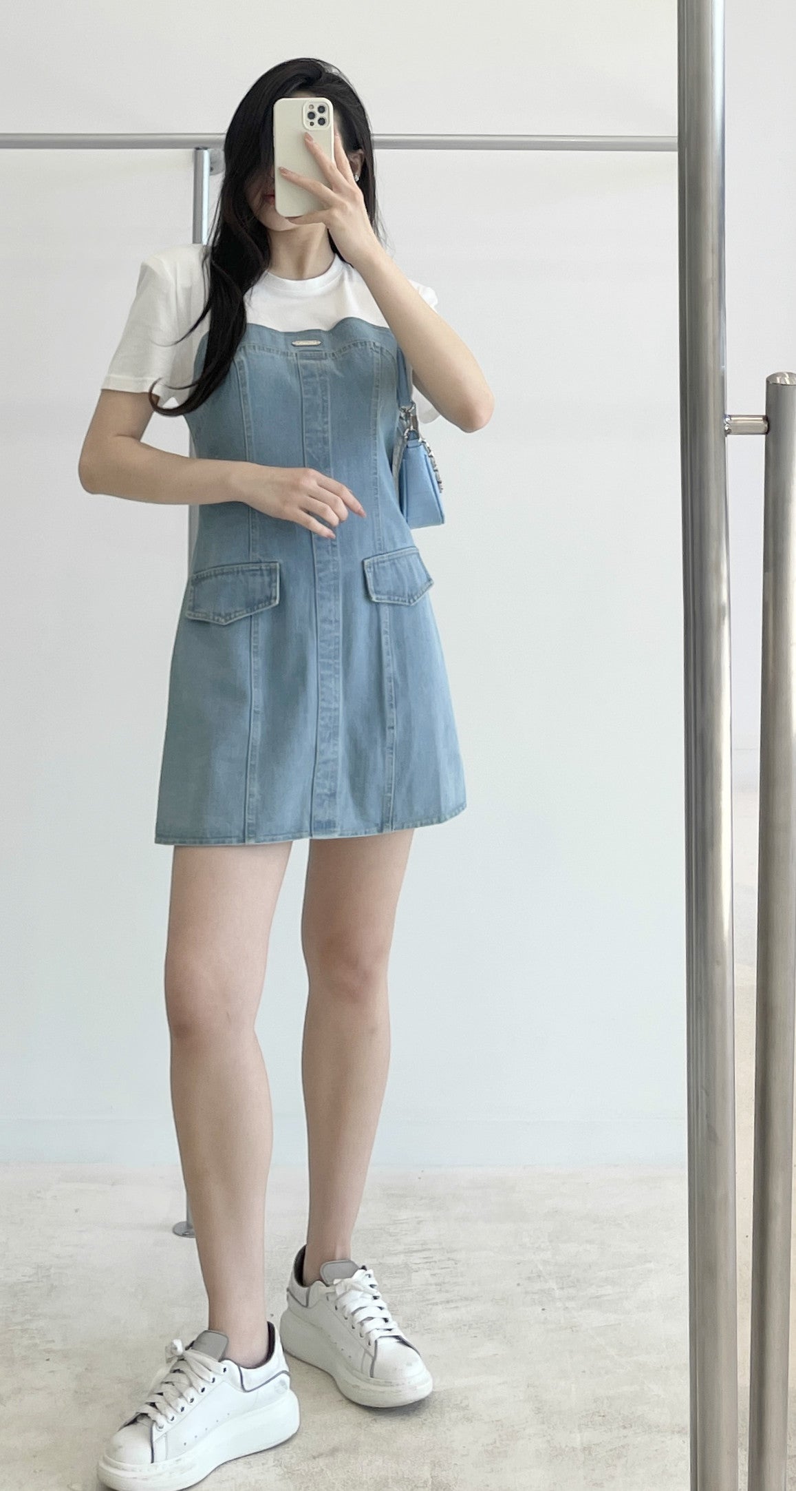 short-sleeve denim dress