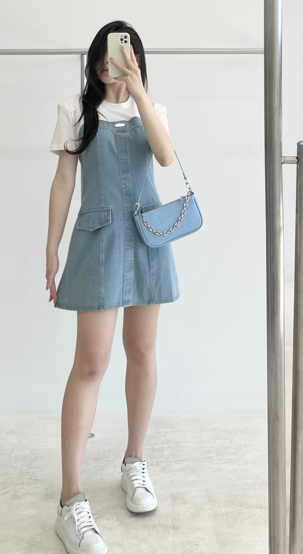short-sleeve denim dress