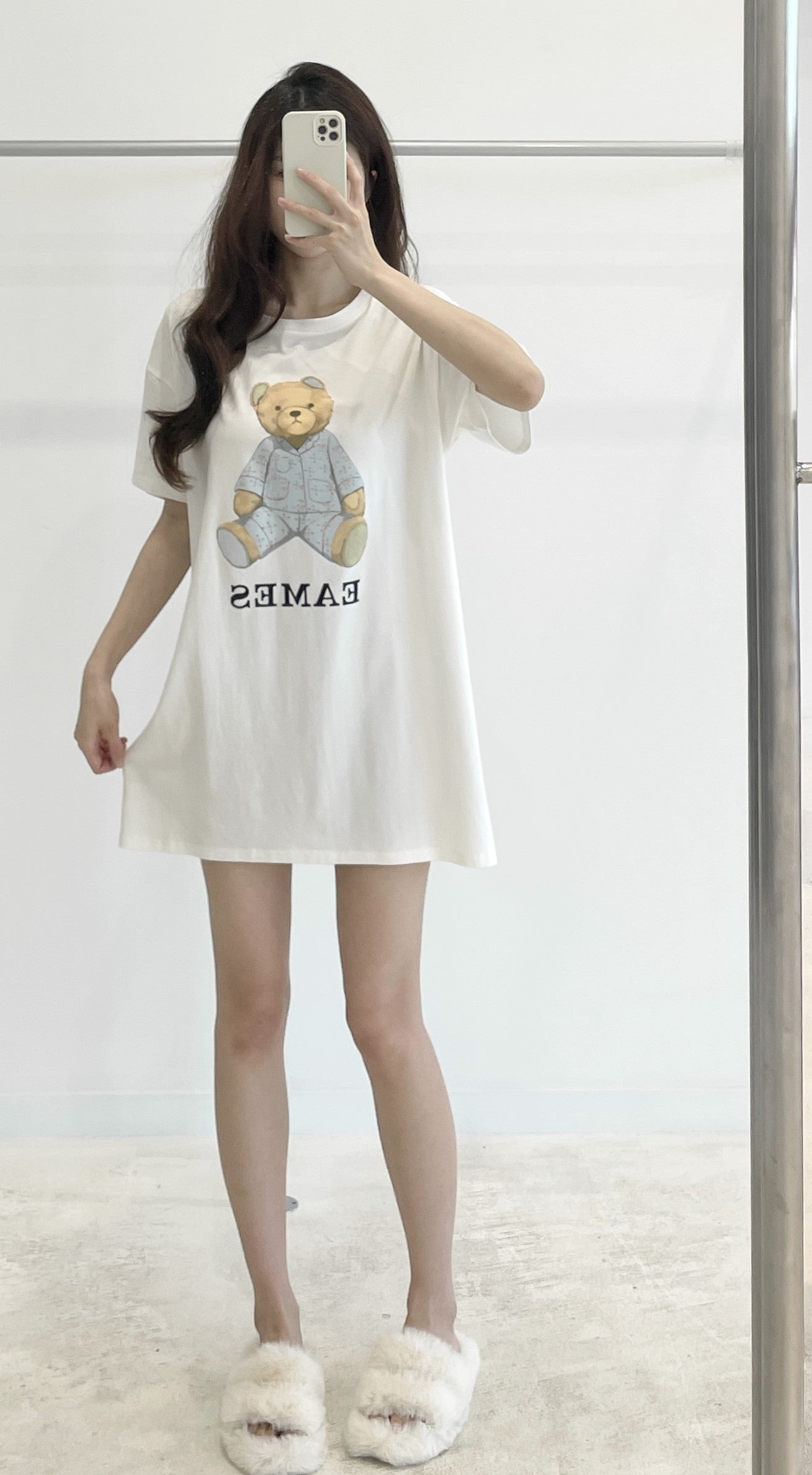 Bear print sleep dress