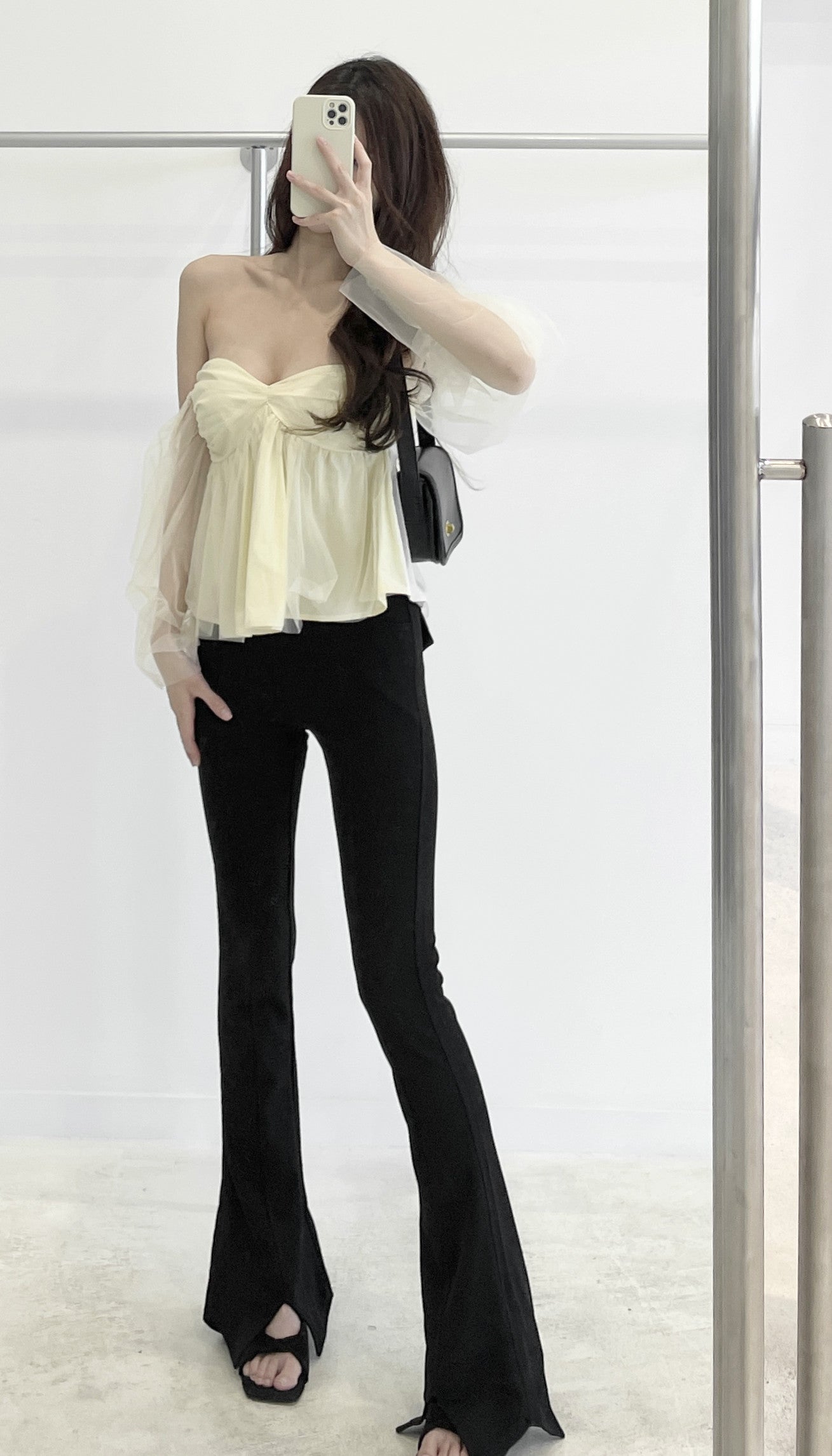 Detachable sleeve mesh short top