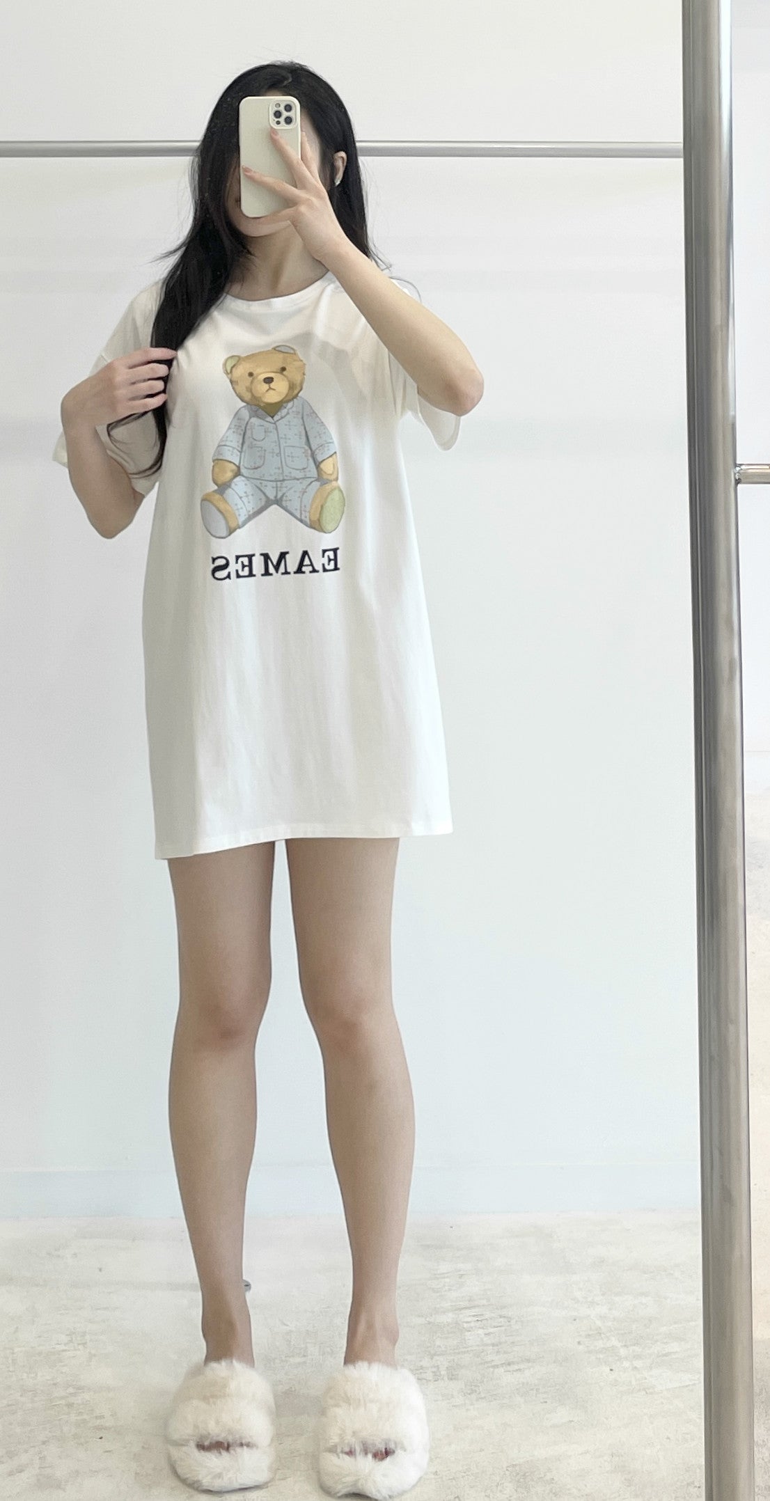 Bear print sleep dress