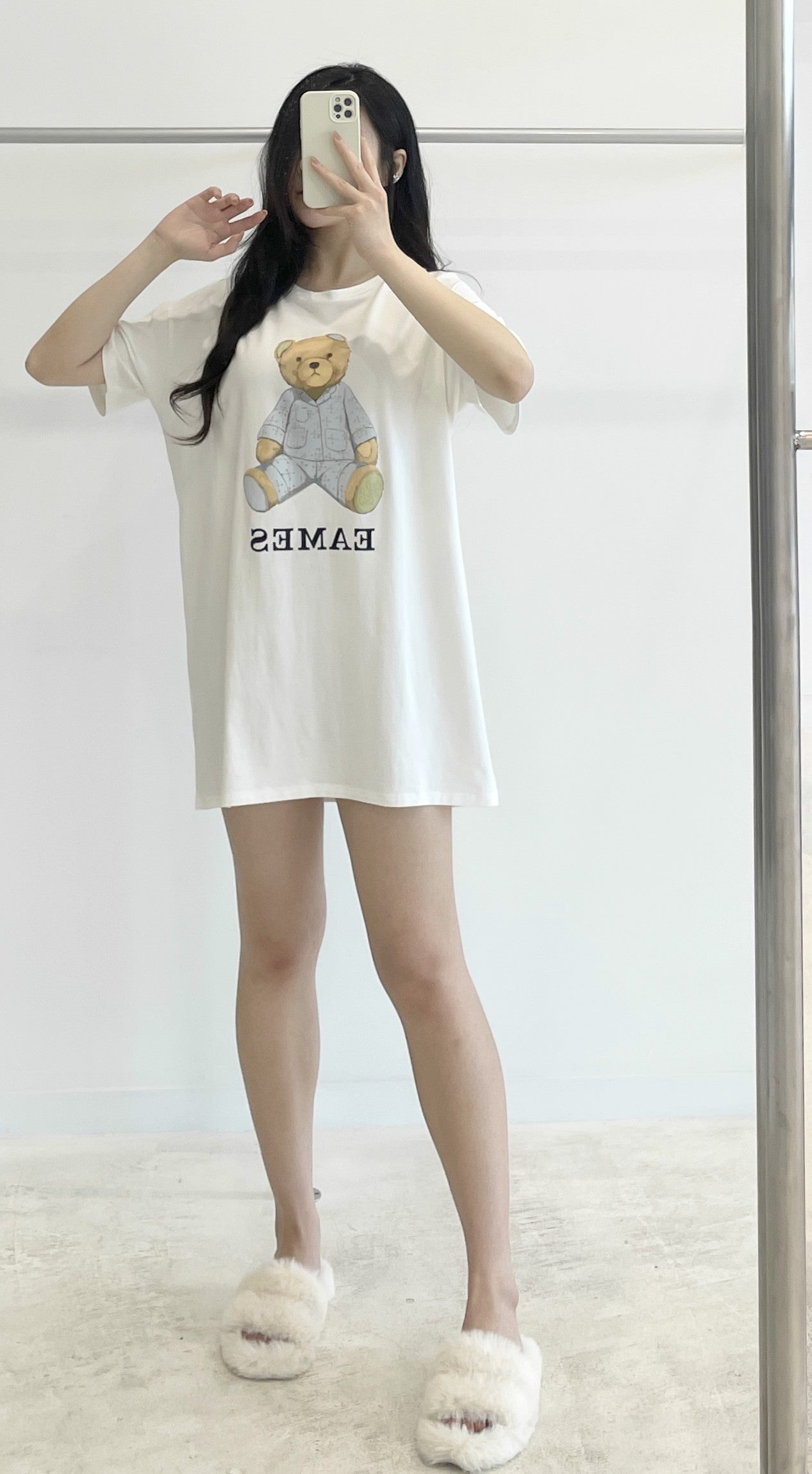 Bear print sleep dress