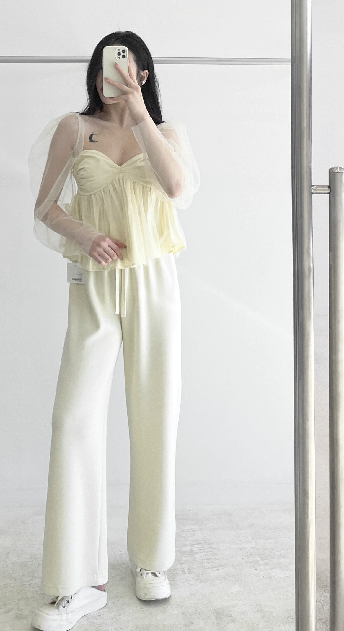 Detachable sleeve mesh short top