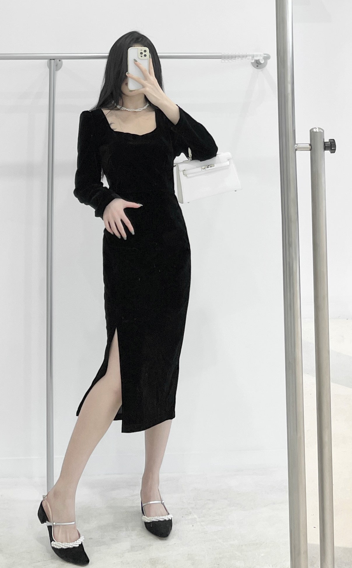 Velvet Bow Tie Dress